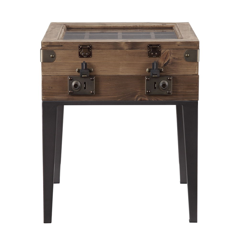 Kolin - Accent Table - Rustic Oak & Matte Gray, light brown, view 7
