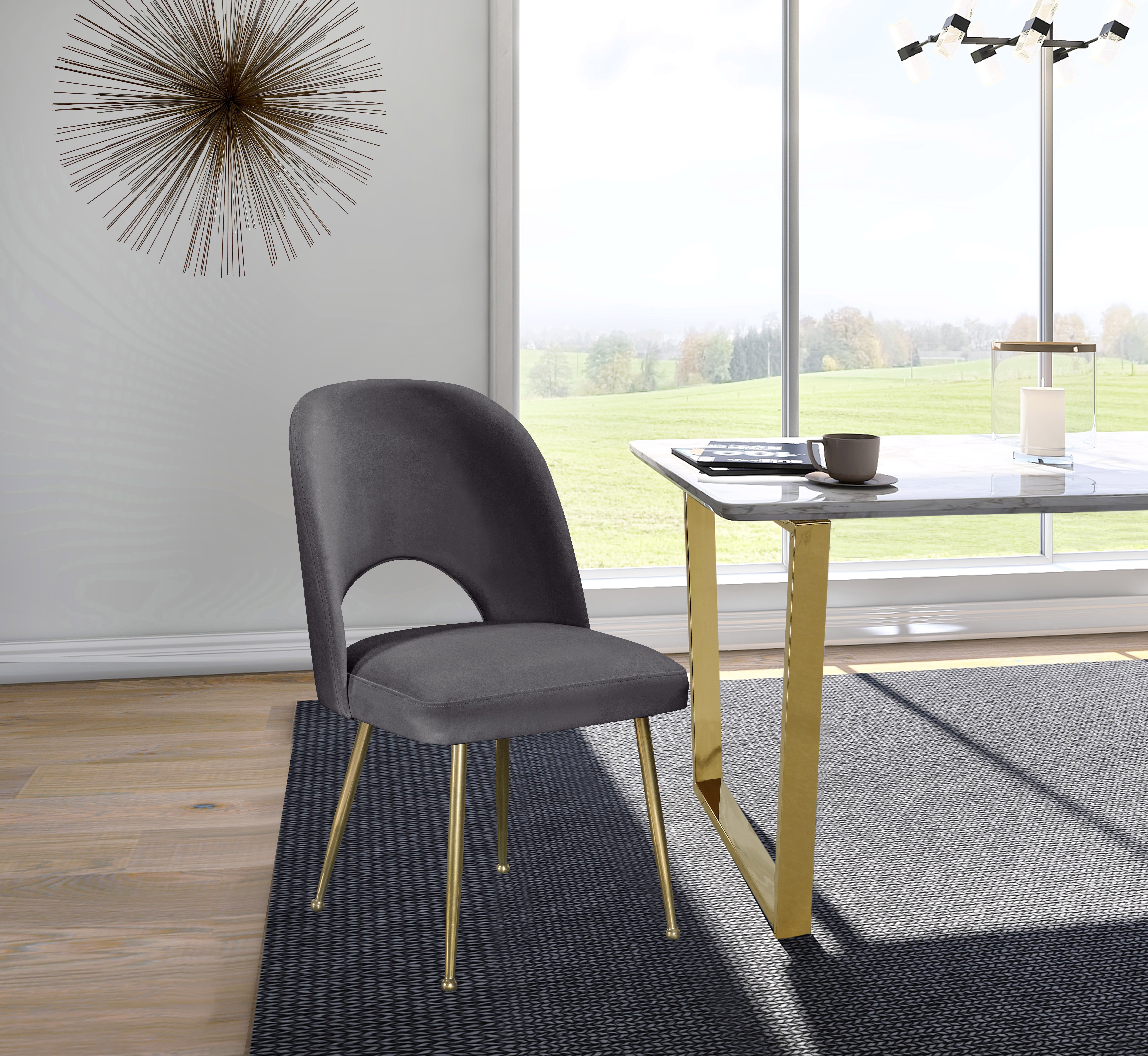 Logan - Velvet Dining Chair (Set of 2) - Gray