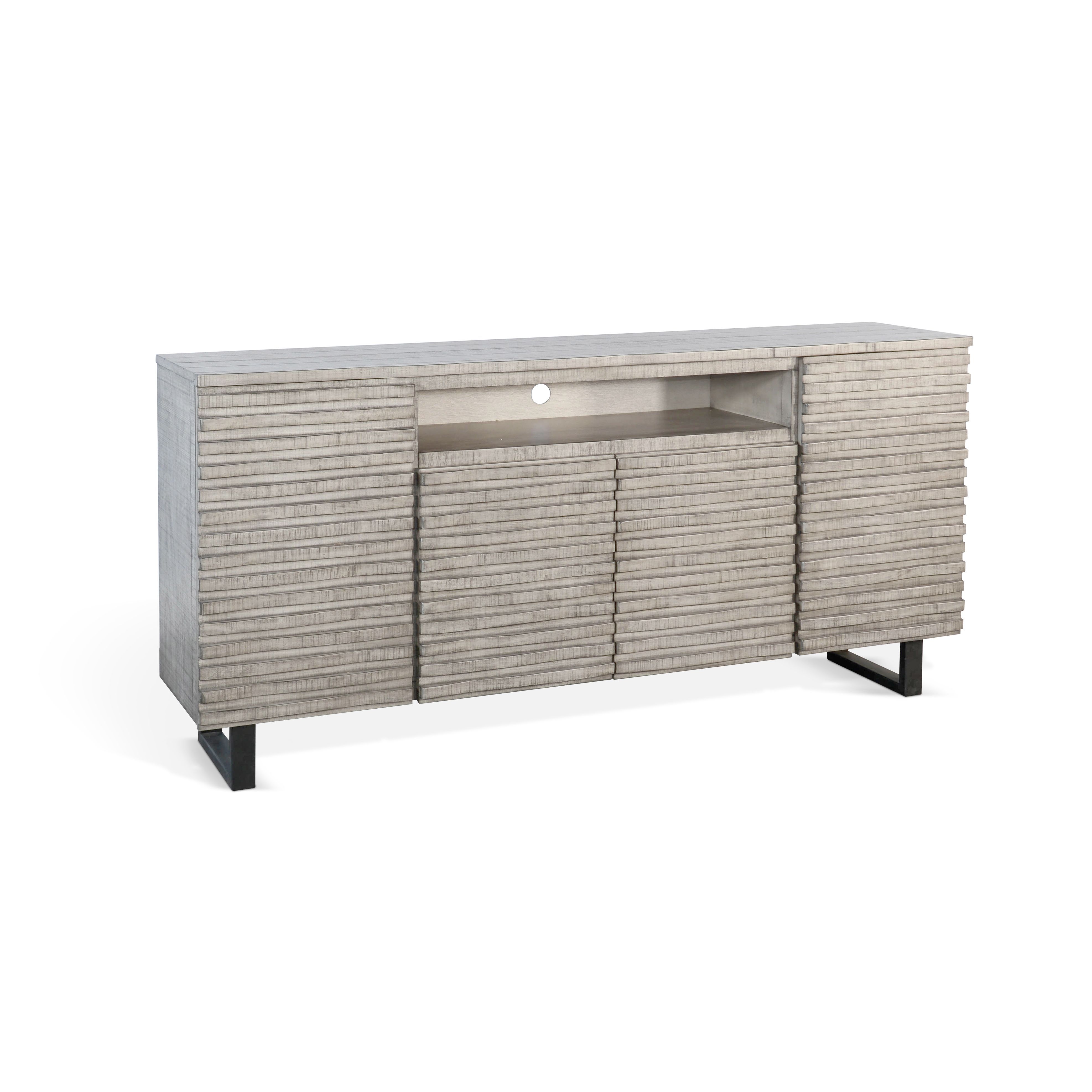 Alpine - 72\" Media Console Server - Pearl Silver Image