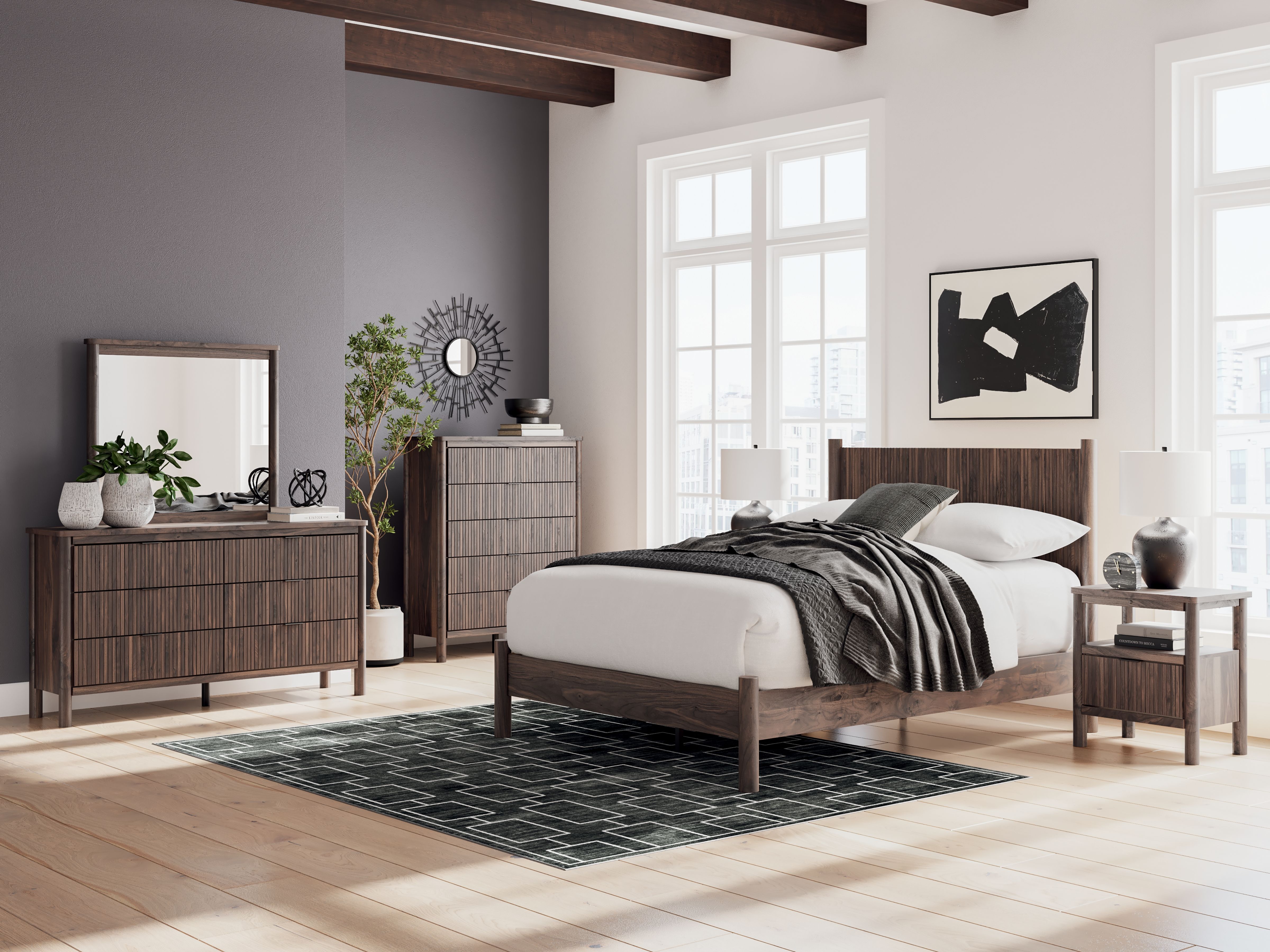Ashley Furniture Pamytta - Six Drawer Dresser - Brown - Image 9