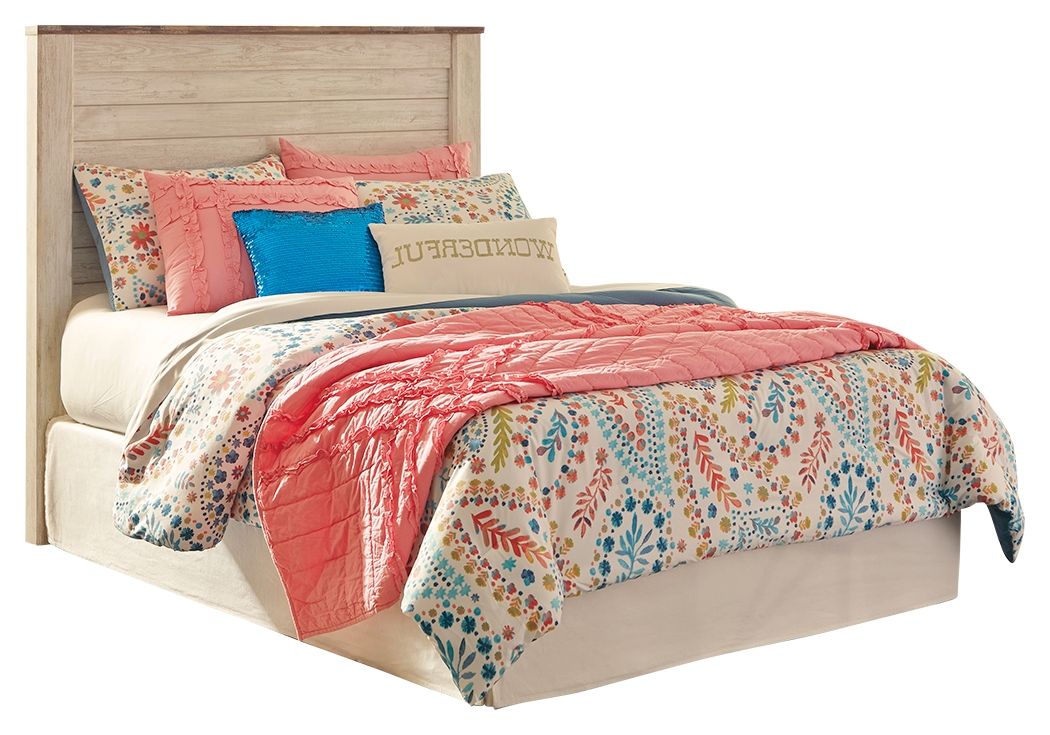 Willowton – Full Panel Headboard – Whitewash