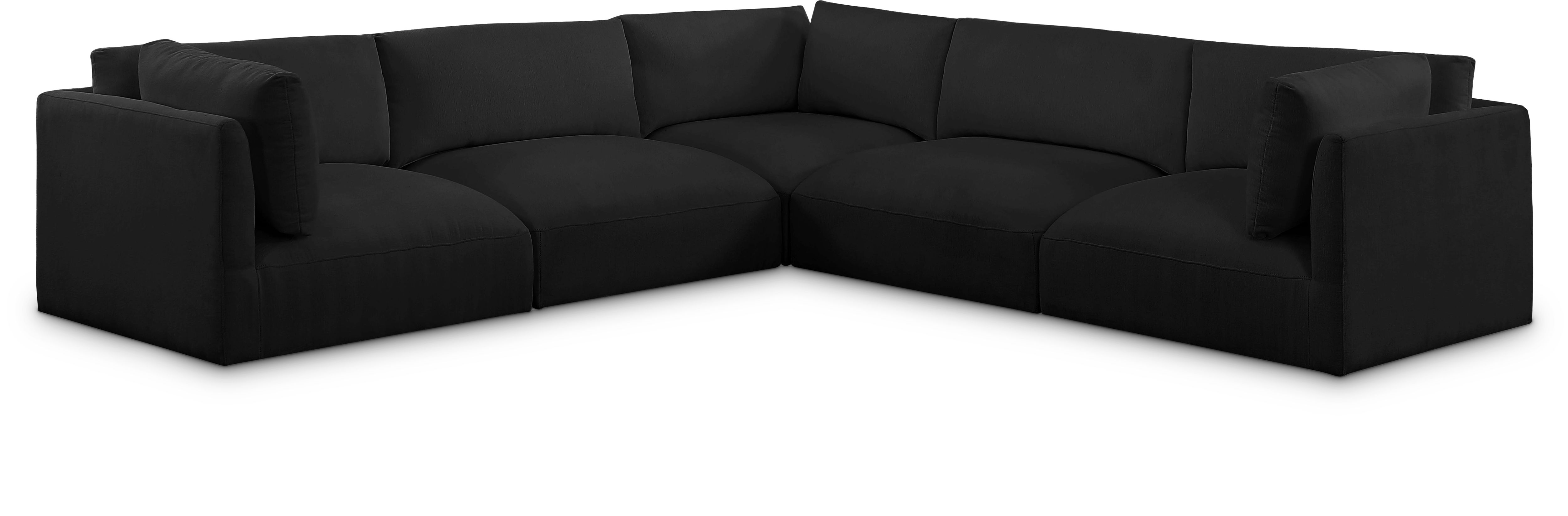 Ease - 5 Piece Modular Corner Sectional - Black