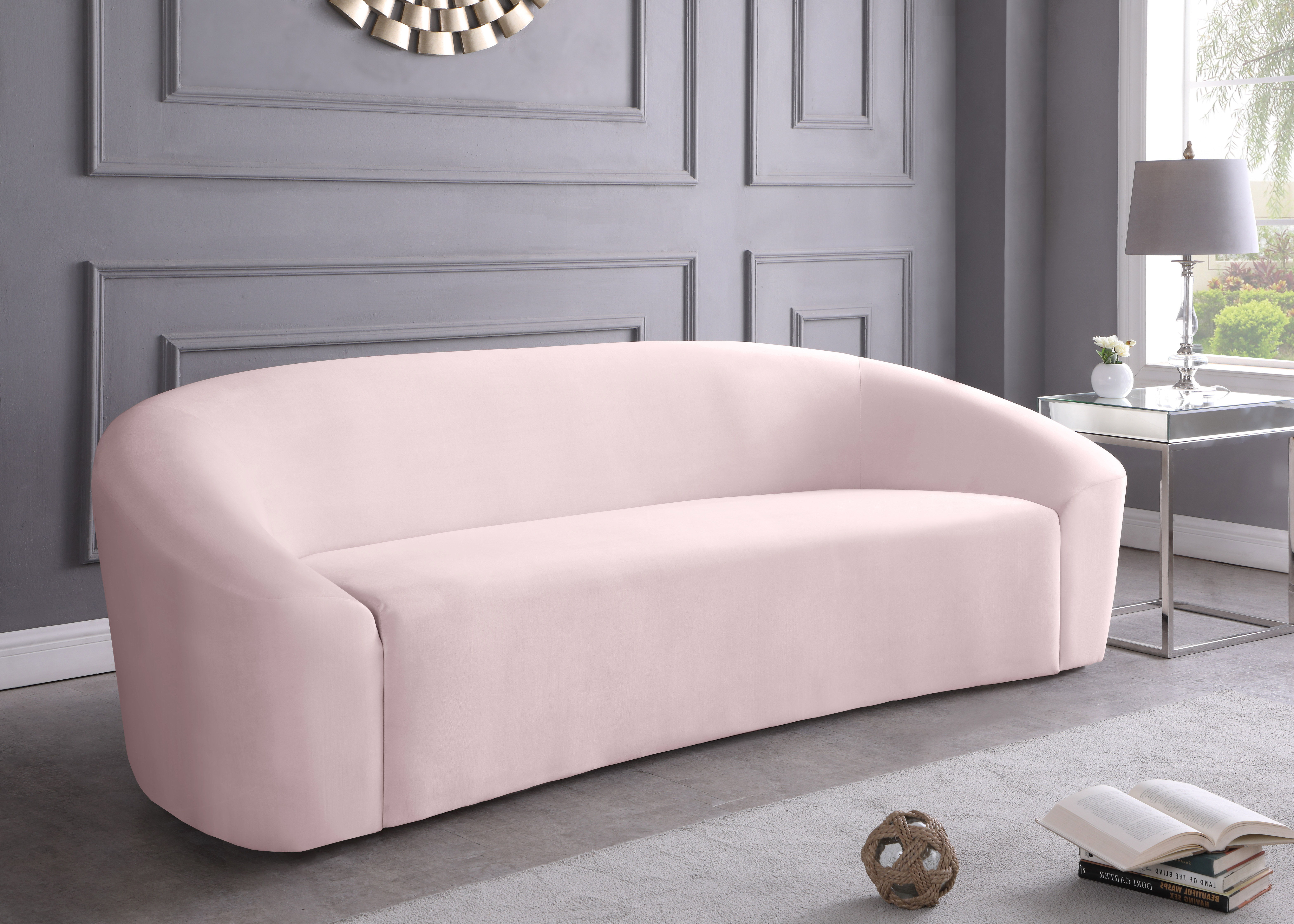 Riley - Velvet Sofa - Pink