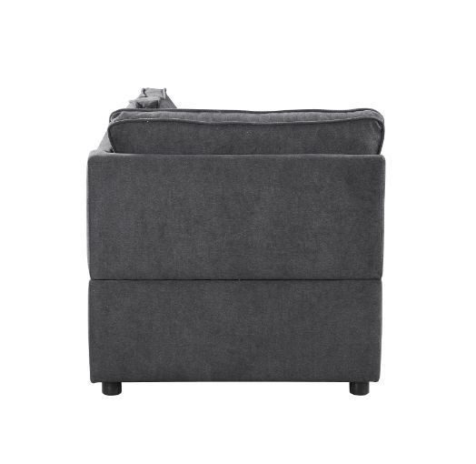 Silvester - Modular Wedge With Pillow - Gray Fabric, dark gray, view 4