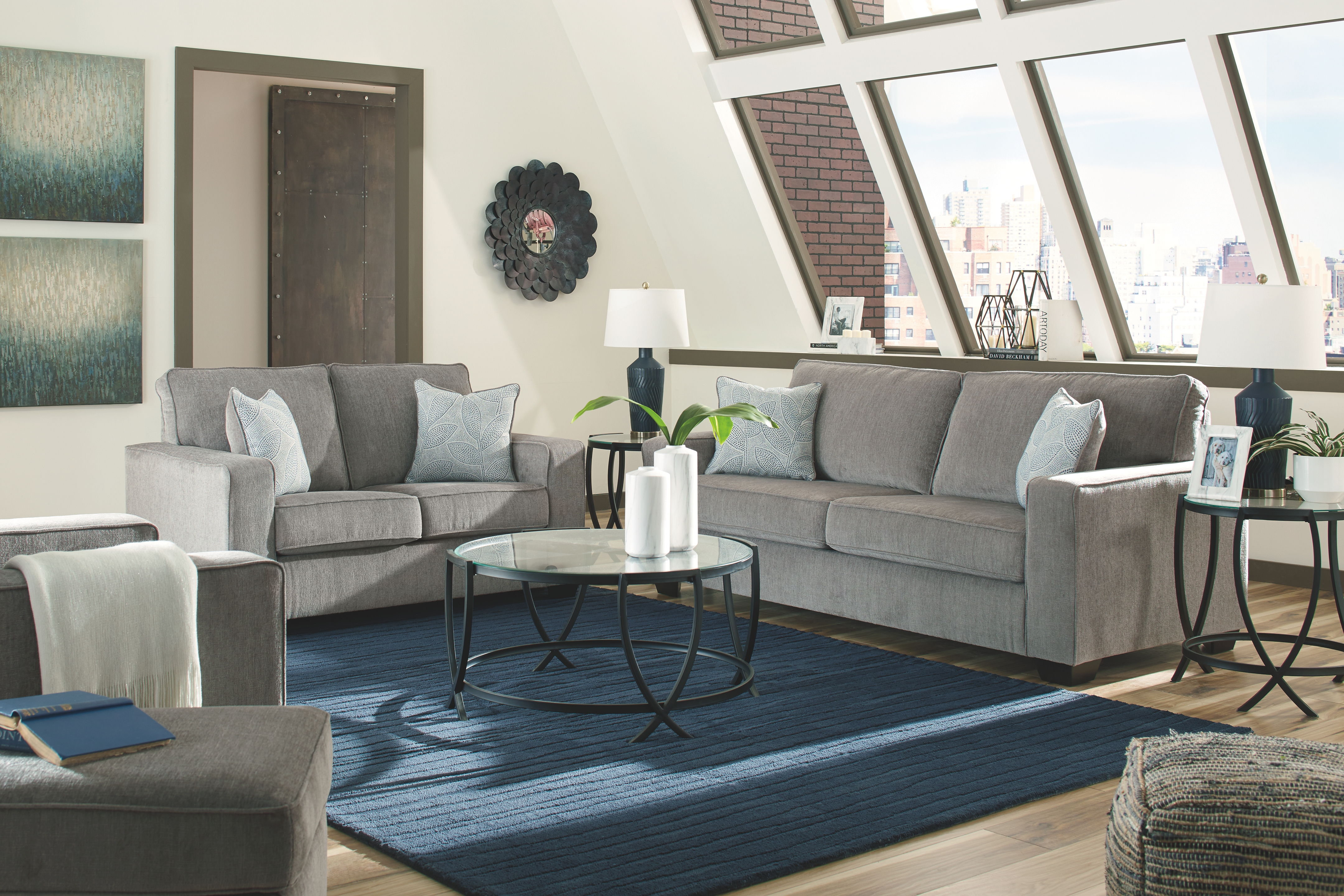 Ashley Furniture Altari - 2 Pc. - Sofa, Loveseat - Alloy - Image 4