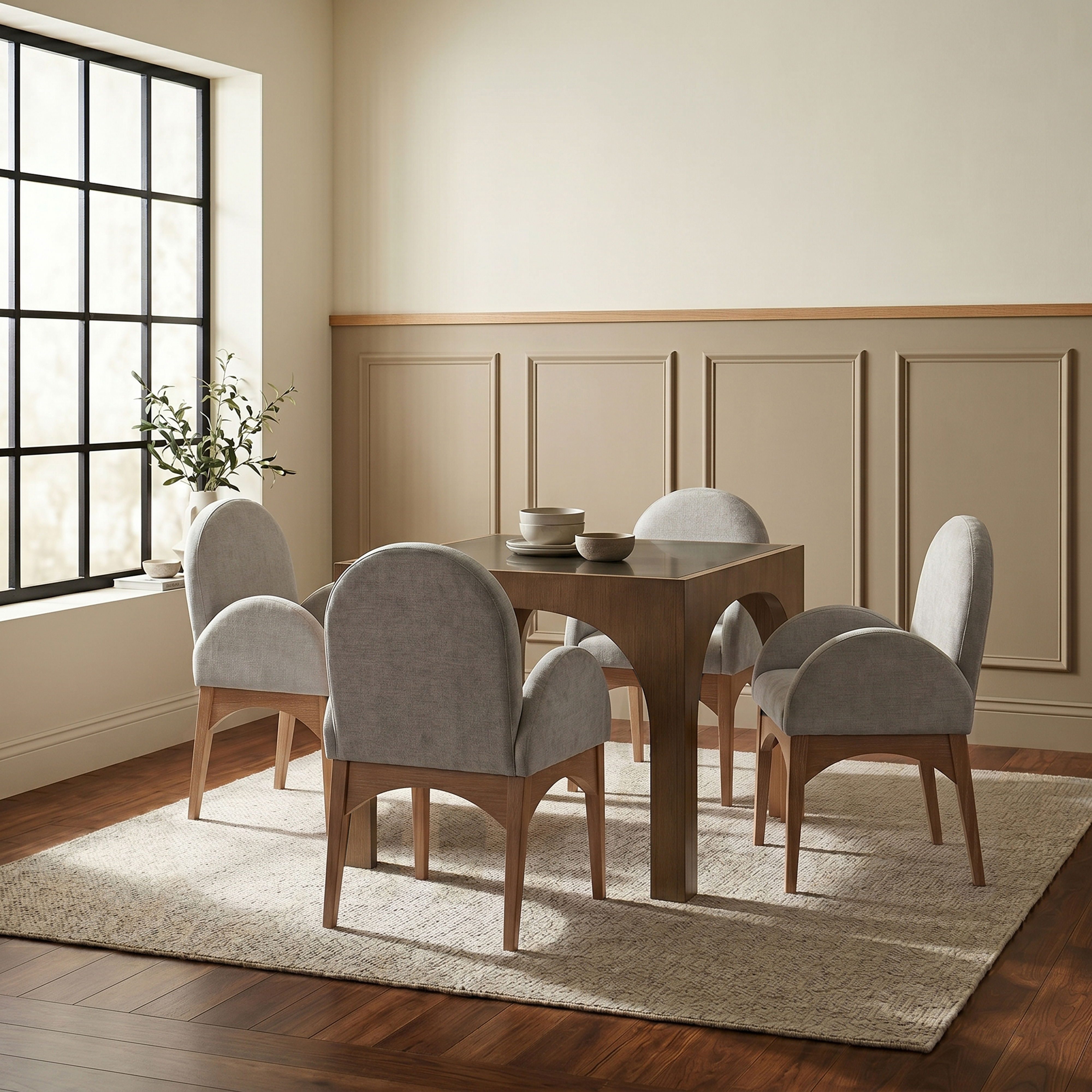 Waldorf - Tempered Glass Top Dining Table - Brown