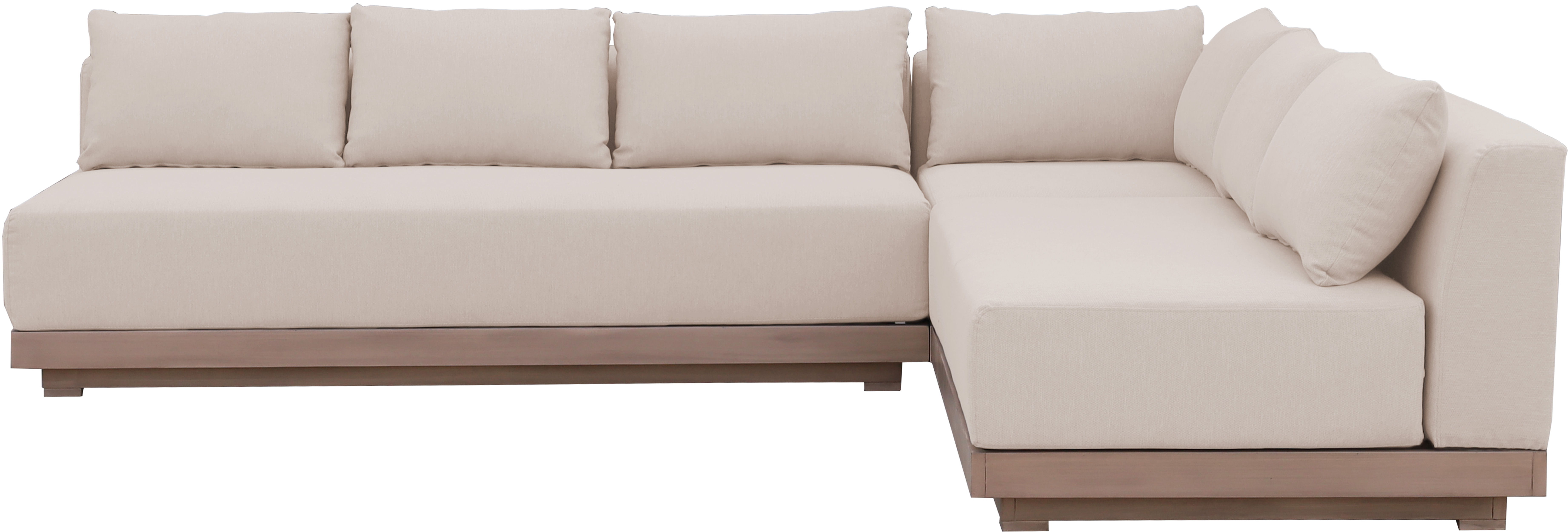 Solace - Olefin Performance Fabric 3 Piece Outdoor Patio Modular Sectional (Sofa, Loveseat & Corner Chair) - Beige