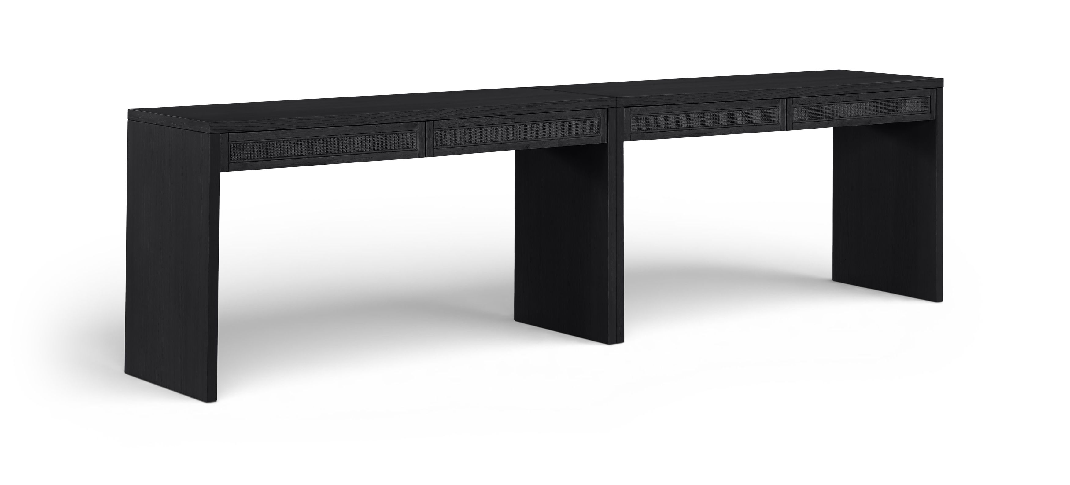 Avro - Solid Wood And Oak Veneer 2 Piece Desk - Black