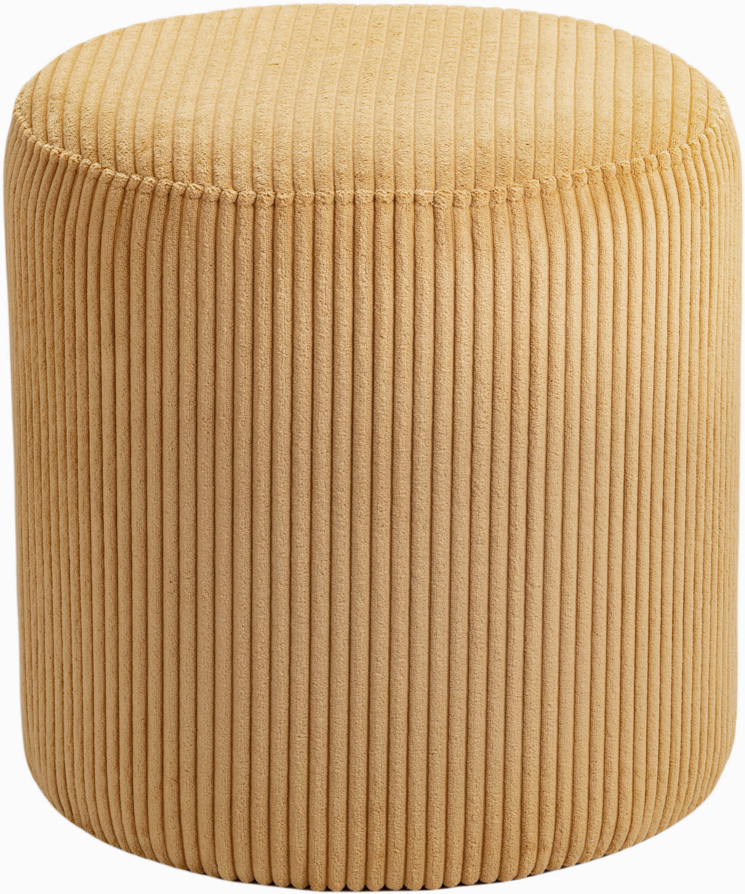 Roy - Round Microsuede Ottoman / Stool - Yellow