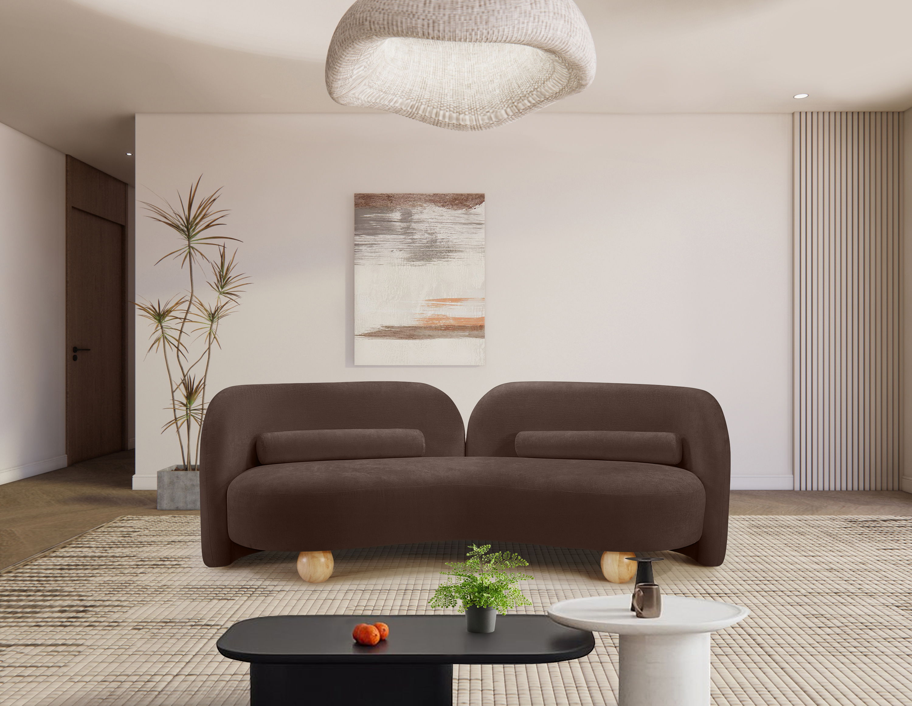 Daphne - Chenille Sofa - Brown