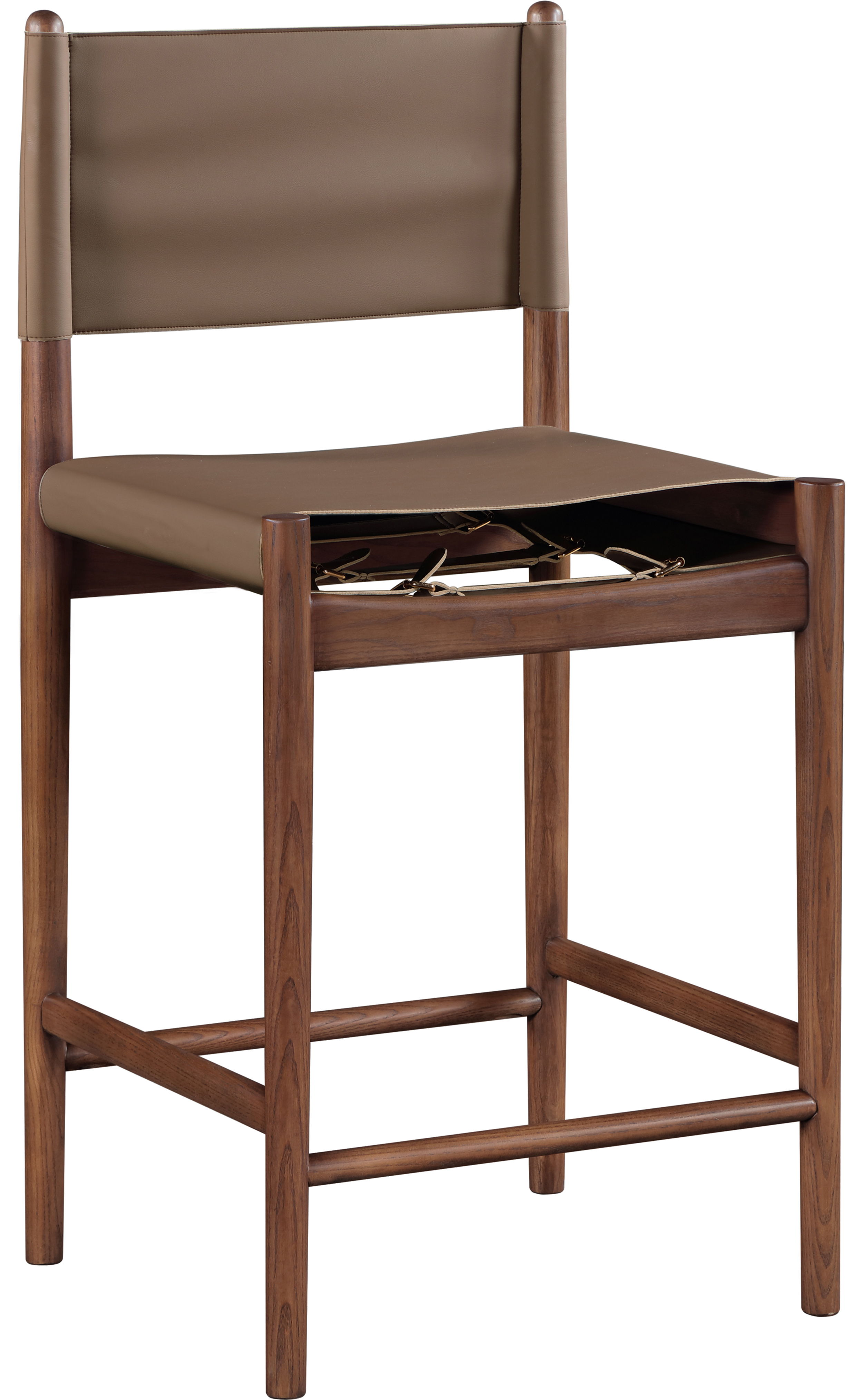 Rawlins - Vegan Leather Upholstered Counter Stool - Brown
