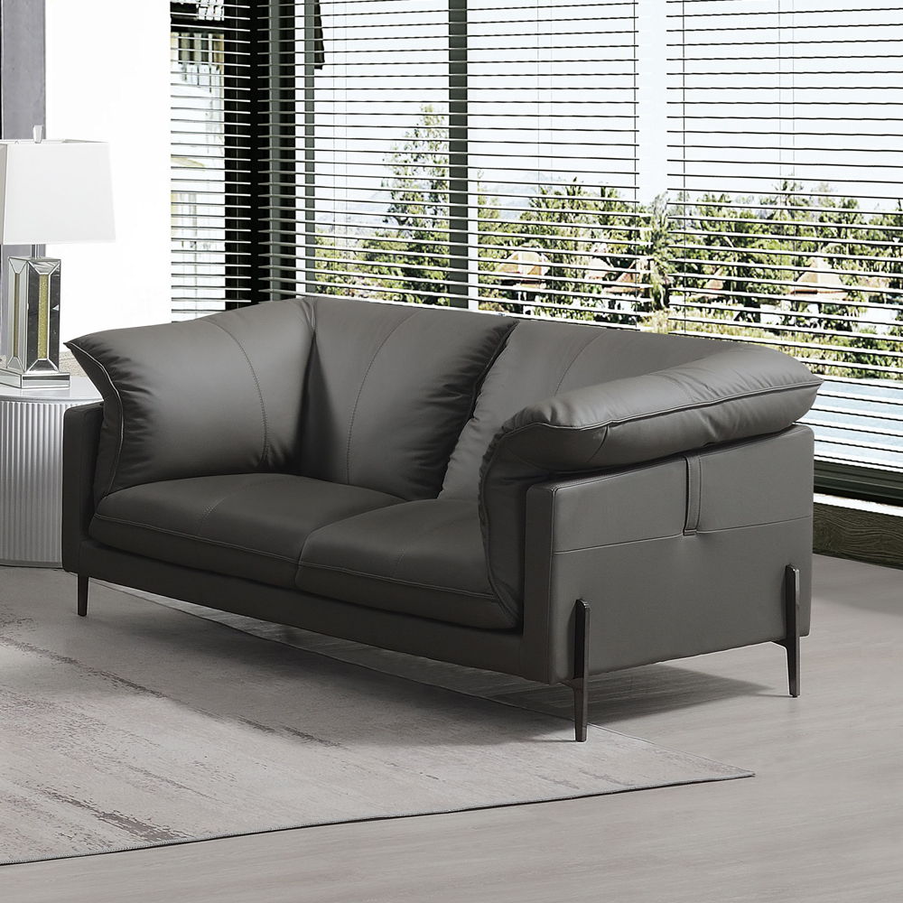 Tadi - Loveseat - Black Top Grain Leather, black, view 8
