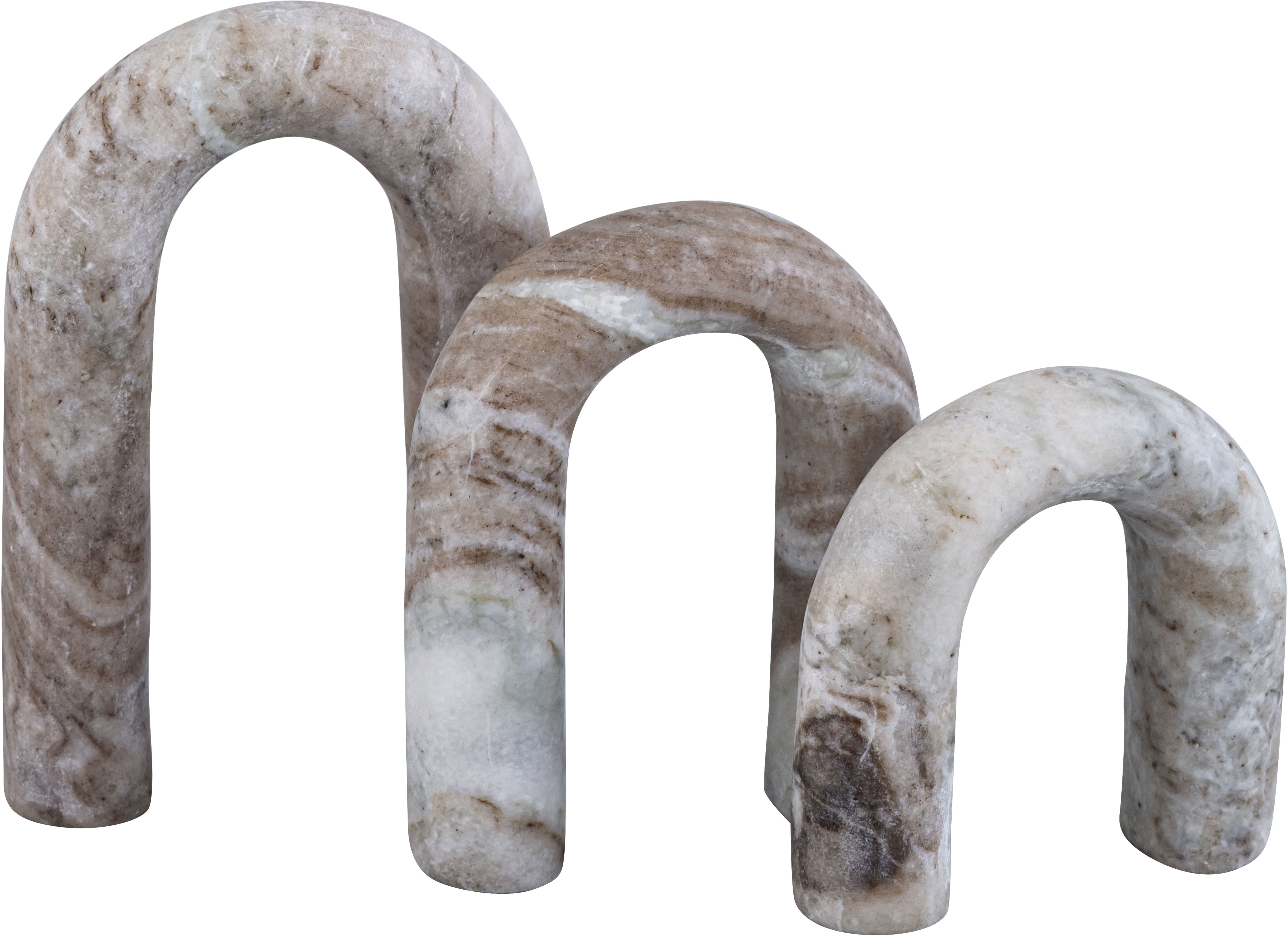 Arco - 3 Piece Marble Decorative Object - Brown