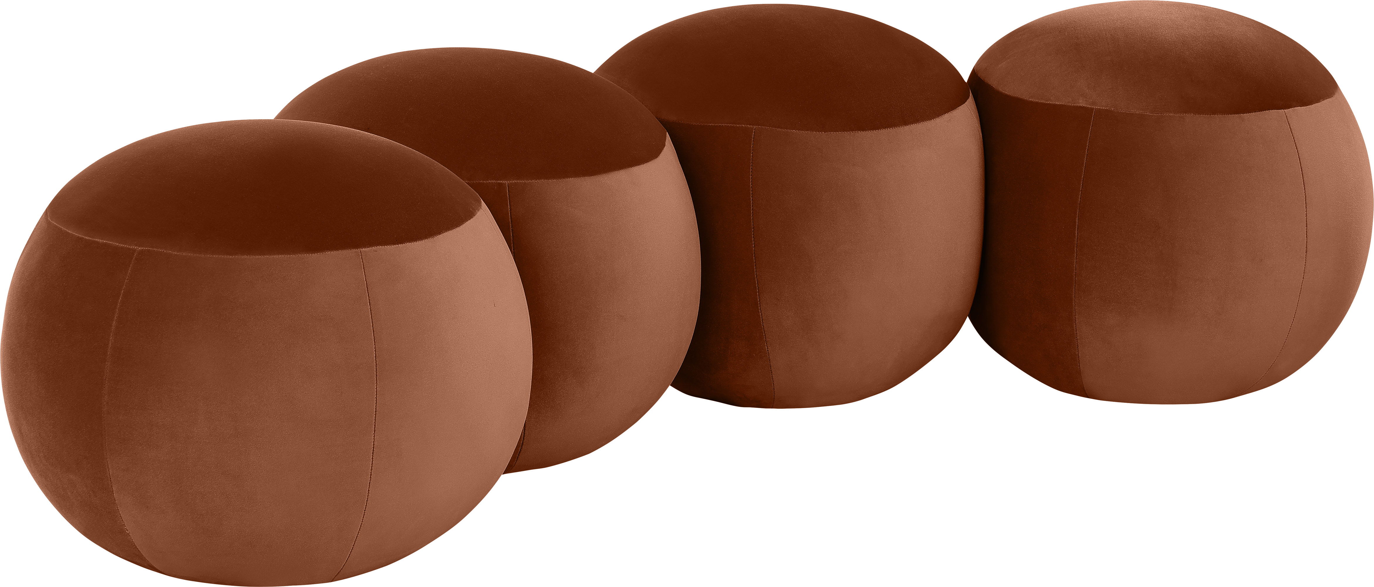 Apollo - 65" Velvet Bench - Cognac