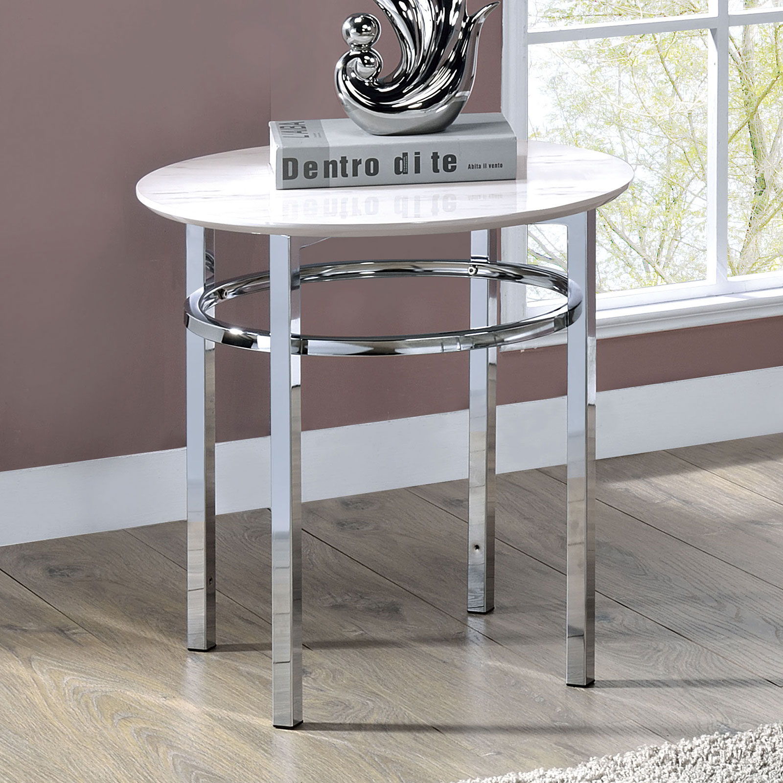 Mariah Round End Table White New Lots Furniture Online Store