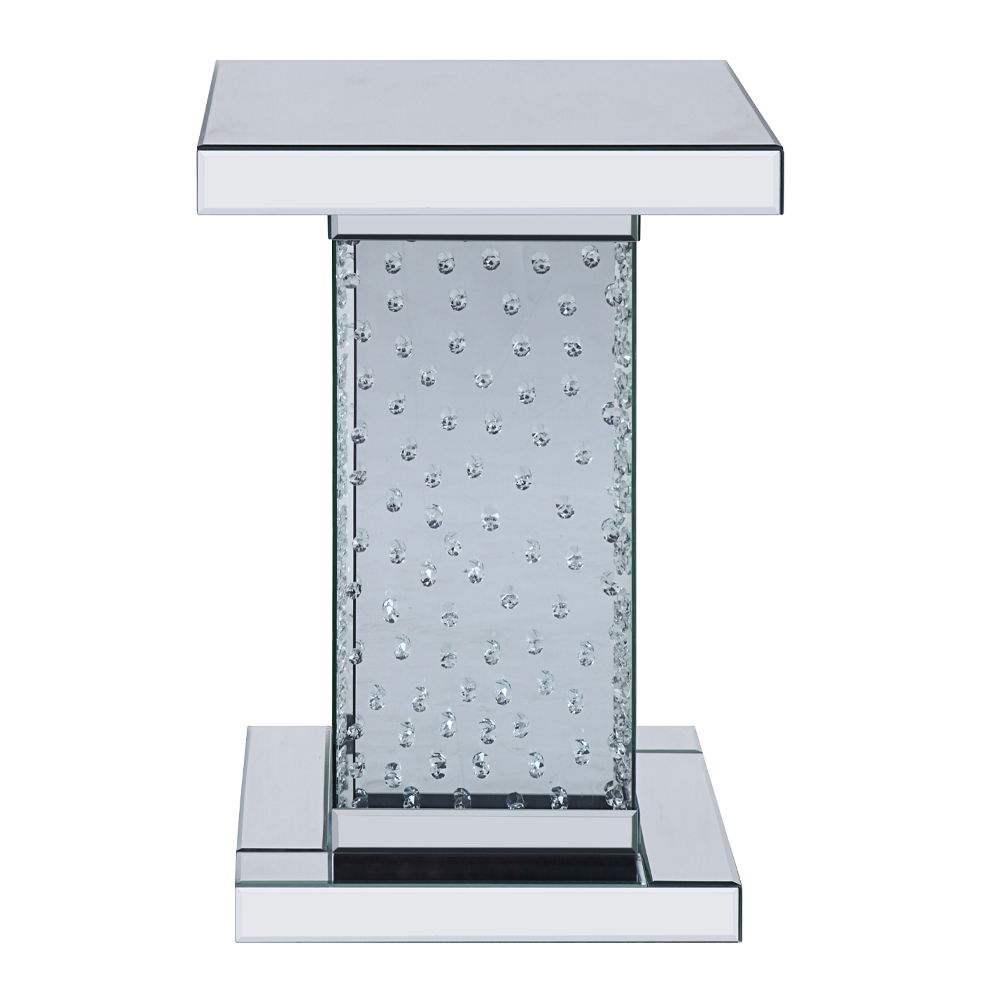 Nysa - 26" End Table - Mirrored & Faux Crystals, silver, view 7