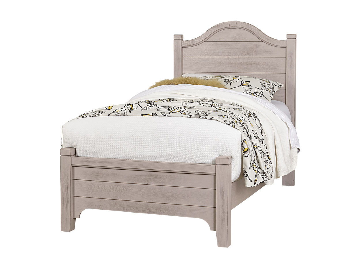 Vaughan-Bassett Bungalow - Twin Arched Bed - Dover Grey Two Tone