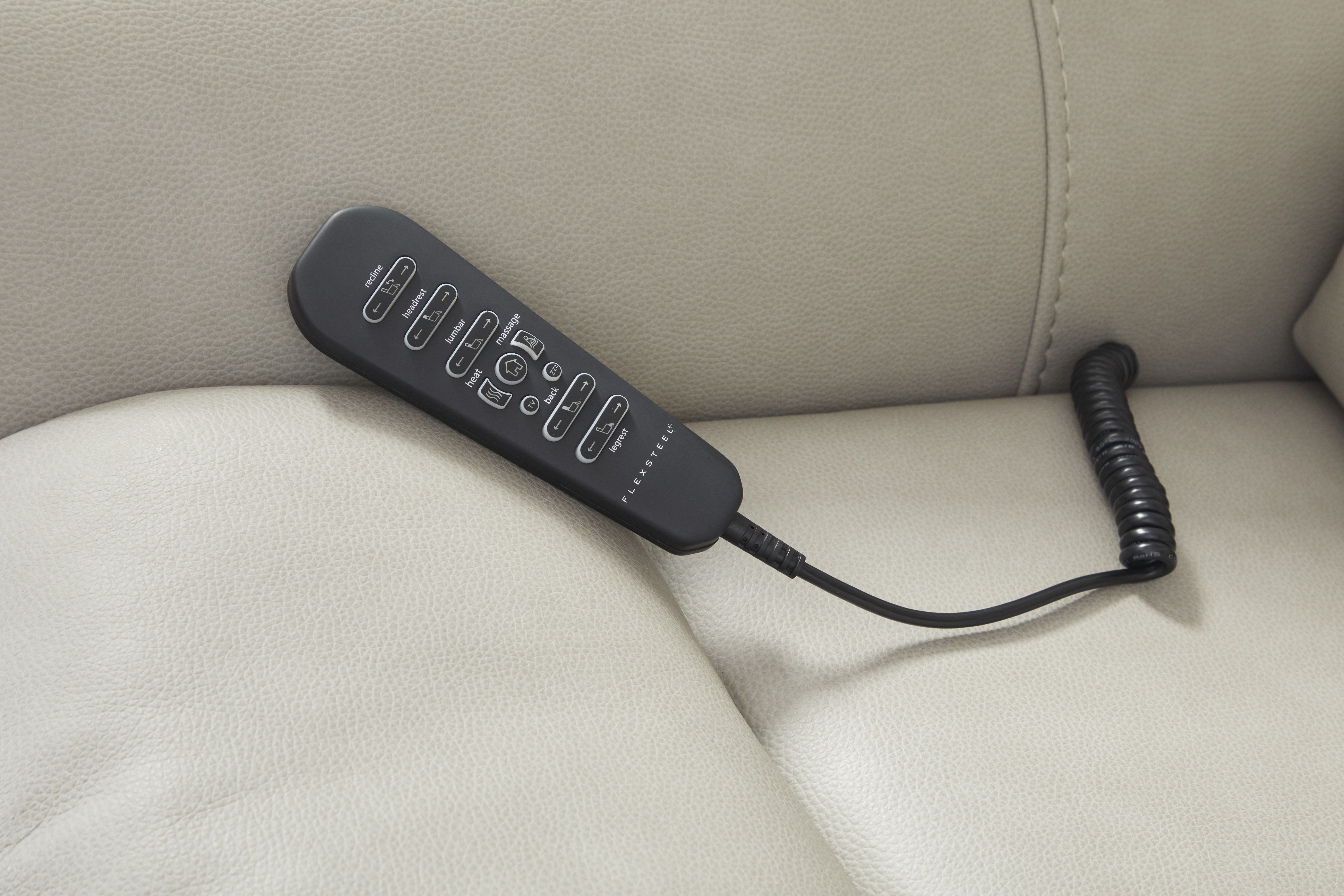 Artemis - Power Rocking Recliner With Power Headrest, Lumbar, Heat & Massage - Dove, light gray, view 7