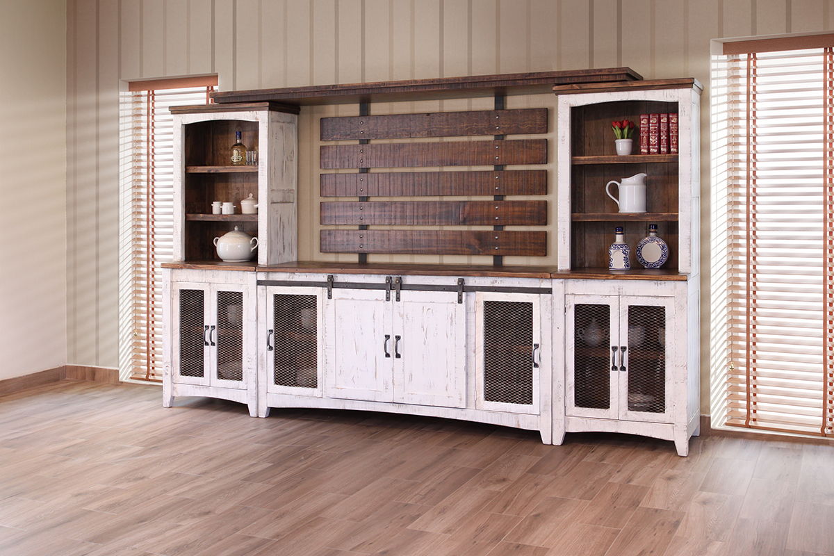 International Furniture Direct Pueblo White - Wall Unit - White
