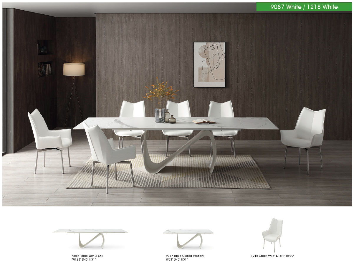 9087 - Dining Table - White
