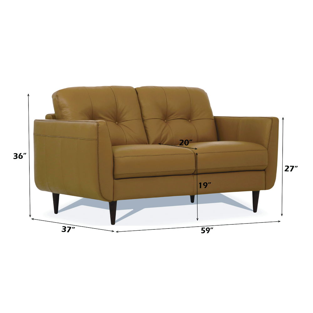 Radwan - Loveseat - Camel Leather, orange, view 2