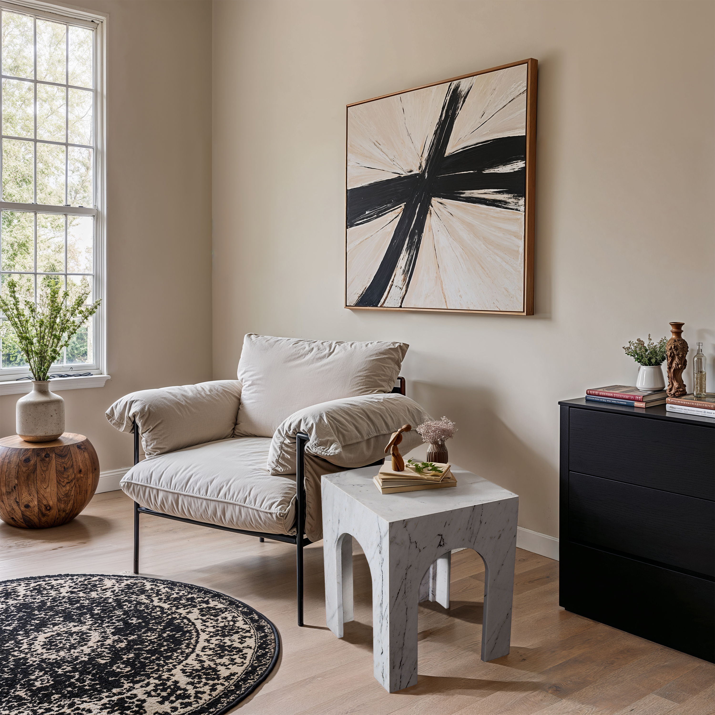 Palermo - Marble End Table - White