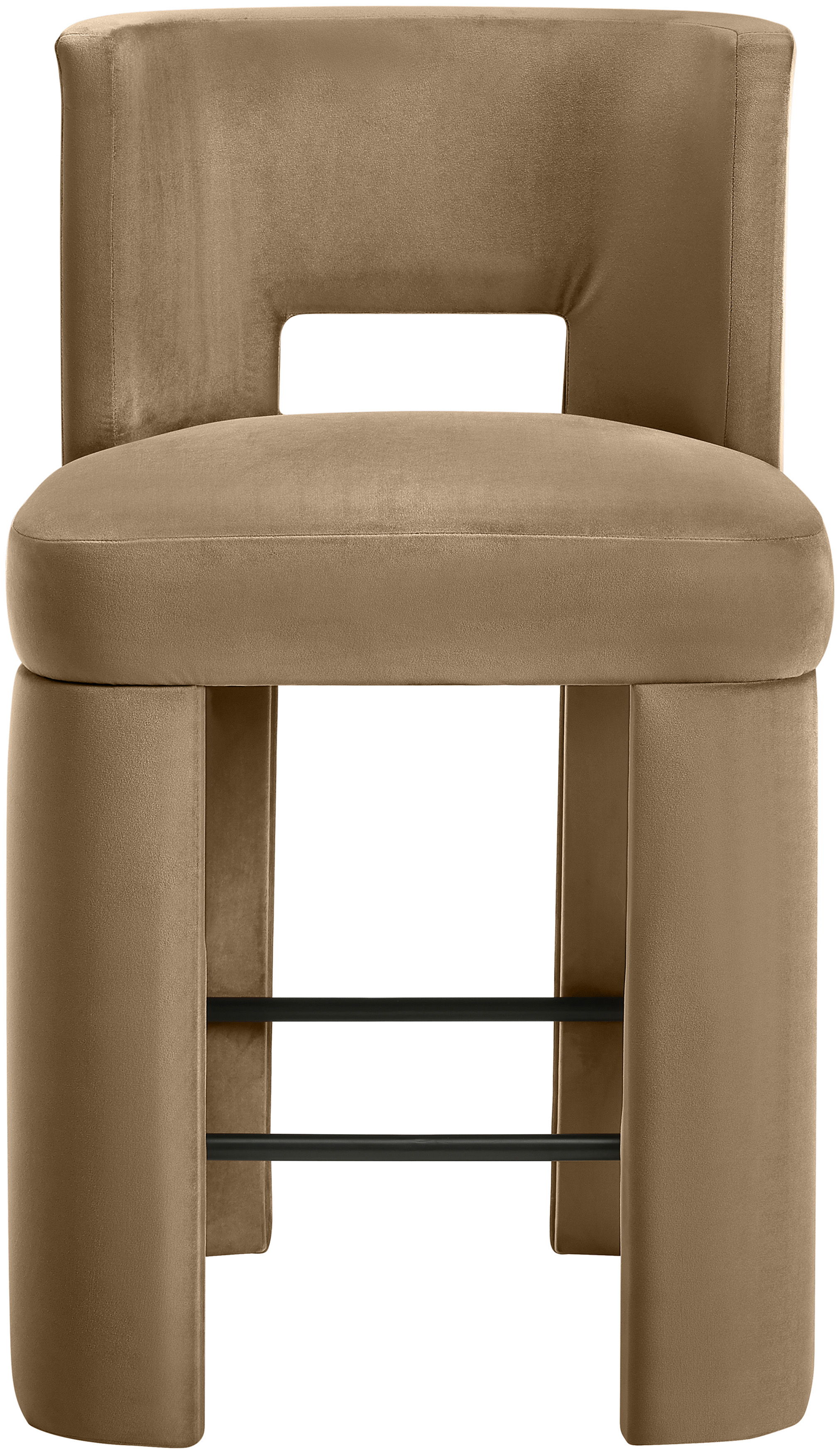 Zuno - Velvet Performance Fabric Upholstered Counter Stool (Set of 2) - Beige