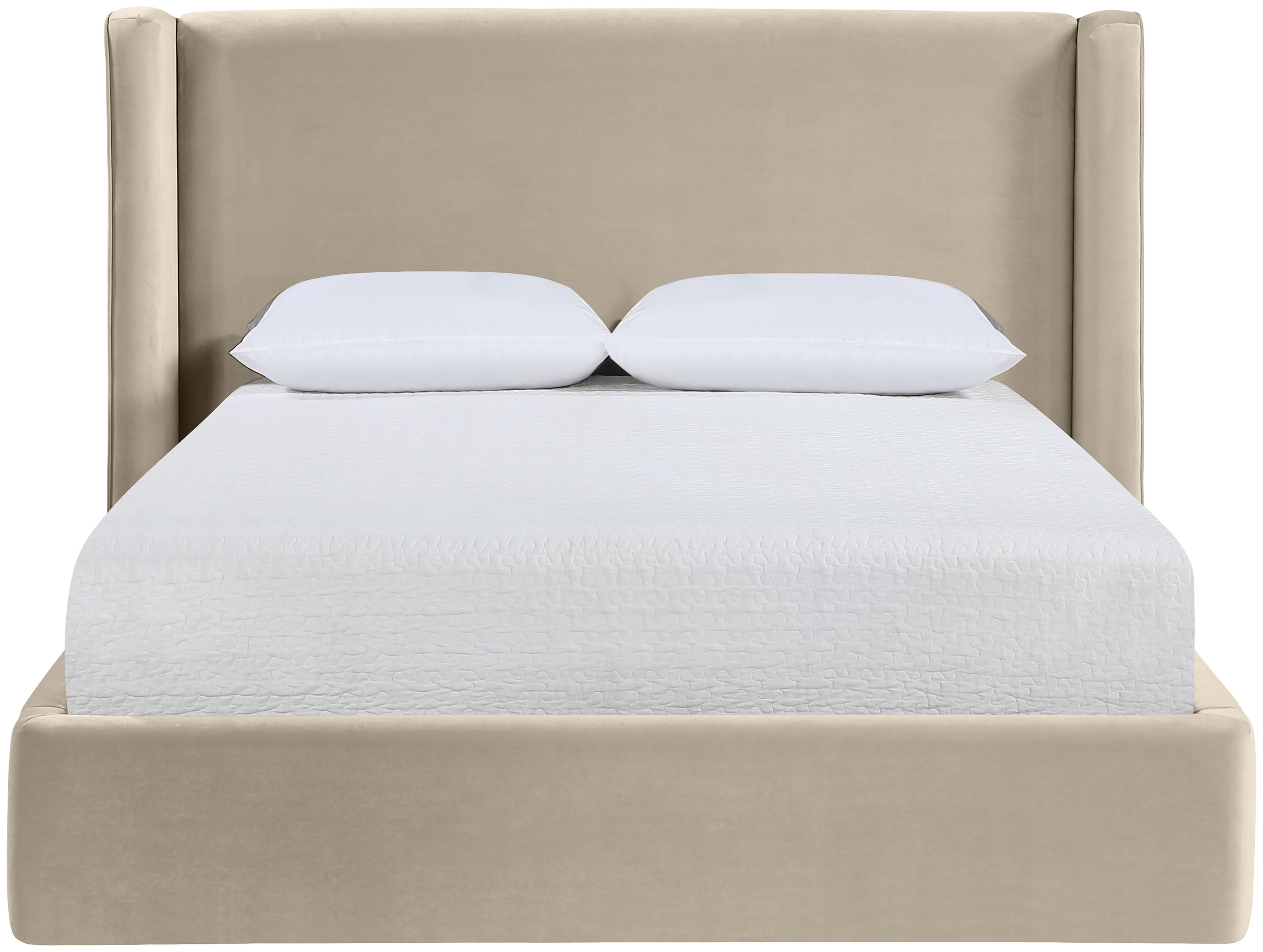 Kendall - Velvet Upholstered Full Bed - Cream