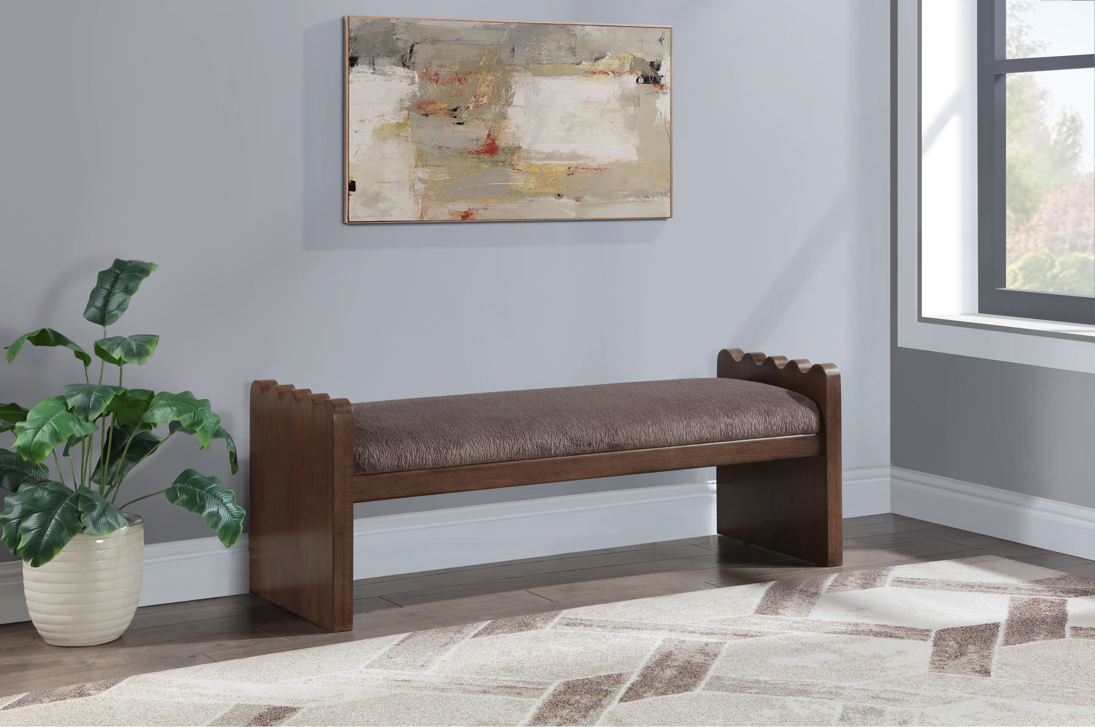 Sonia - Bench With Brown Base - Brown