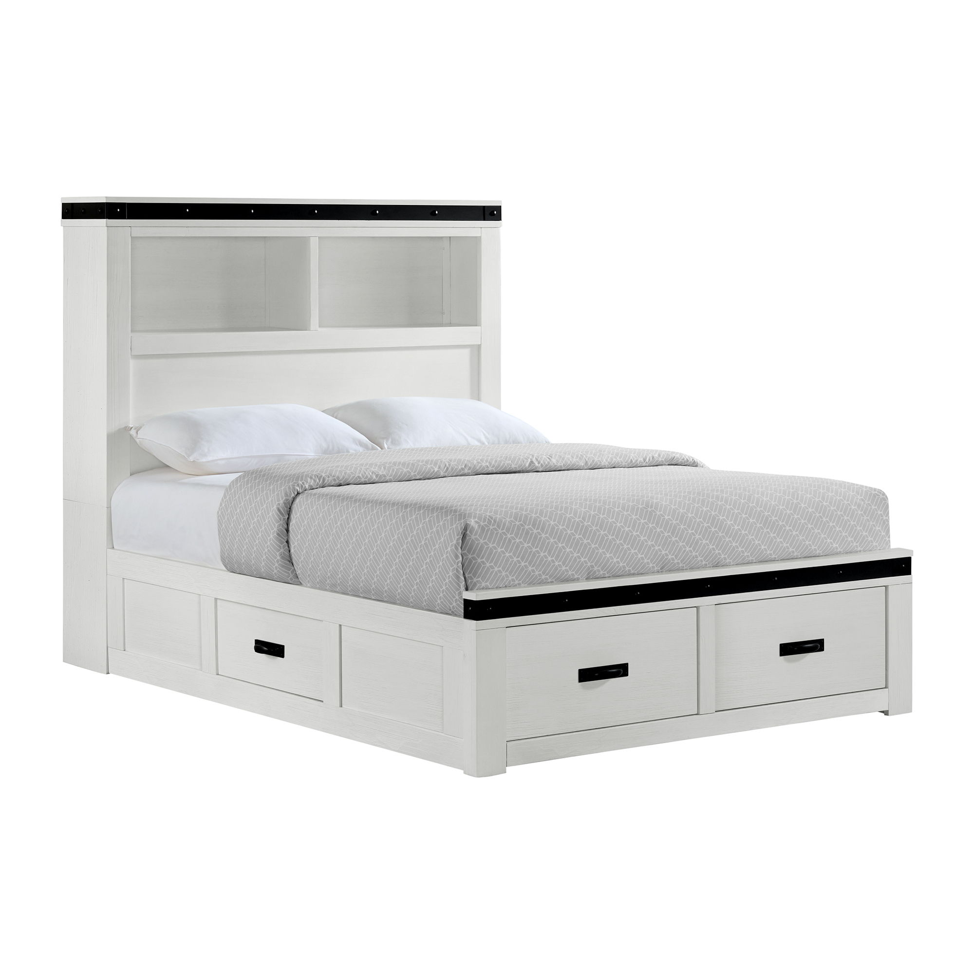 Wade - Youth Full Platform Storage Bed - White