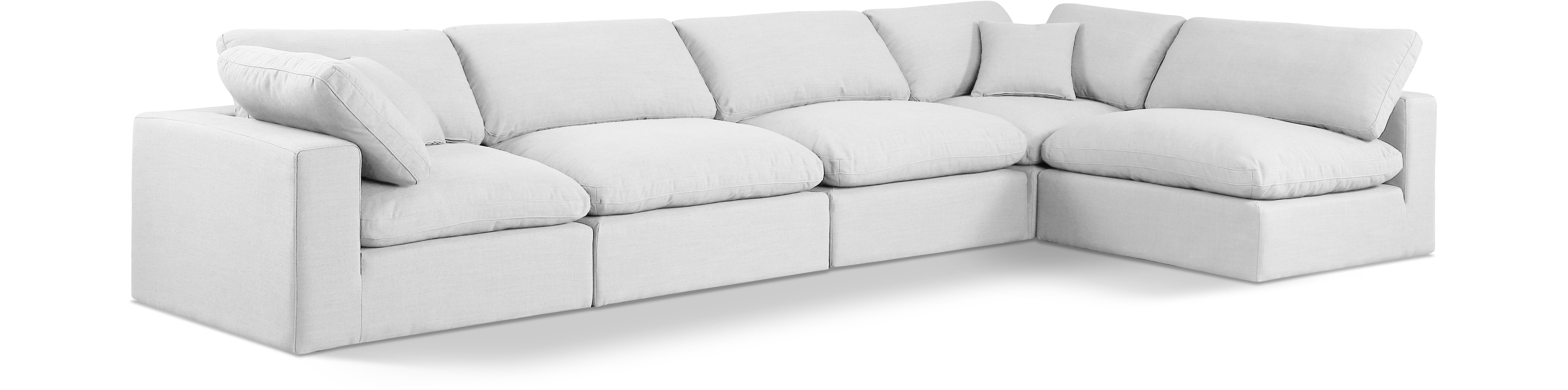 Comfy - 5 Piece Linen Modular Sectional - Off White