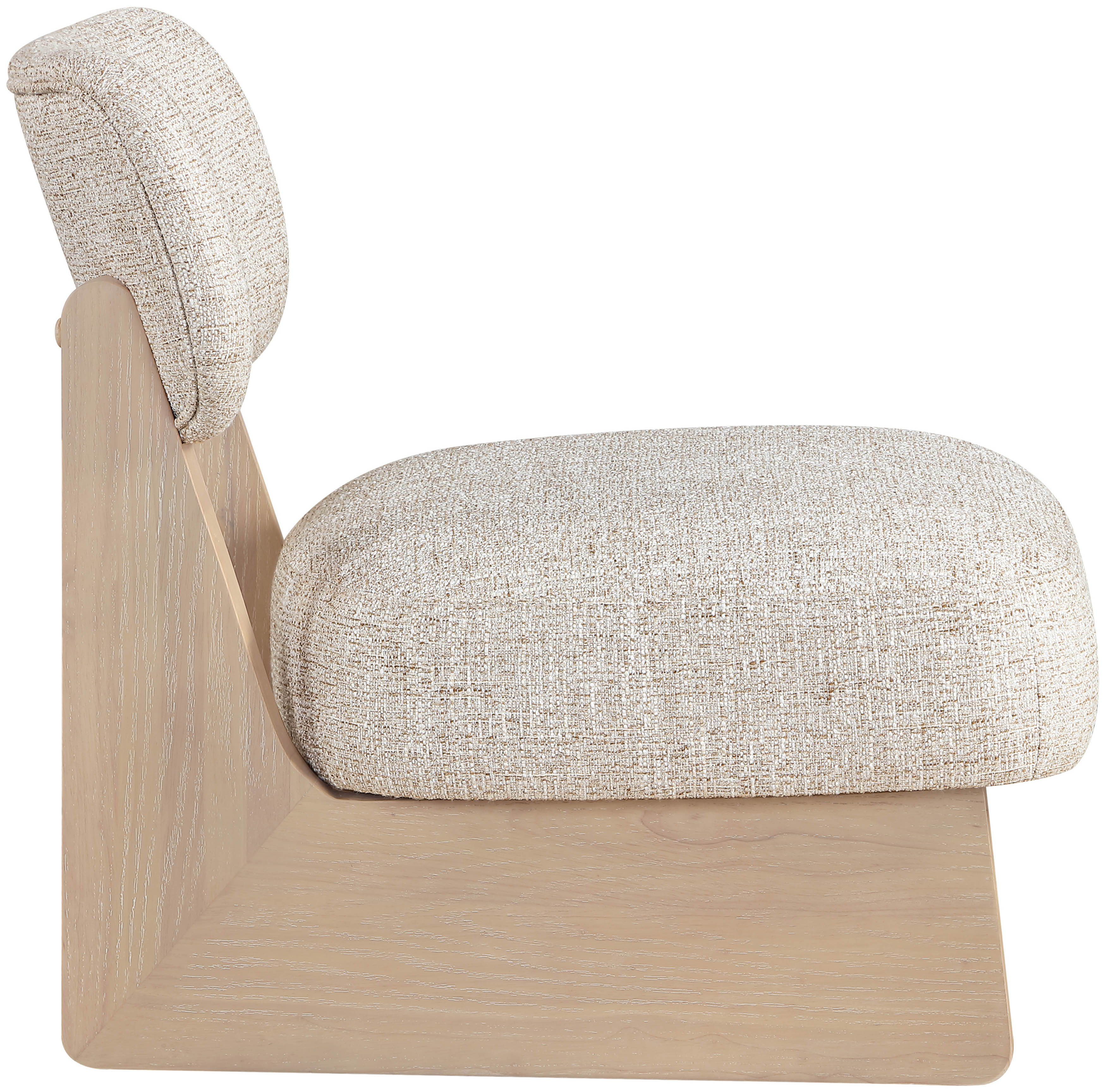 Vetra - Linen Textured Fabric Upholstered Accent Chair - Beige / Painted Natural