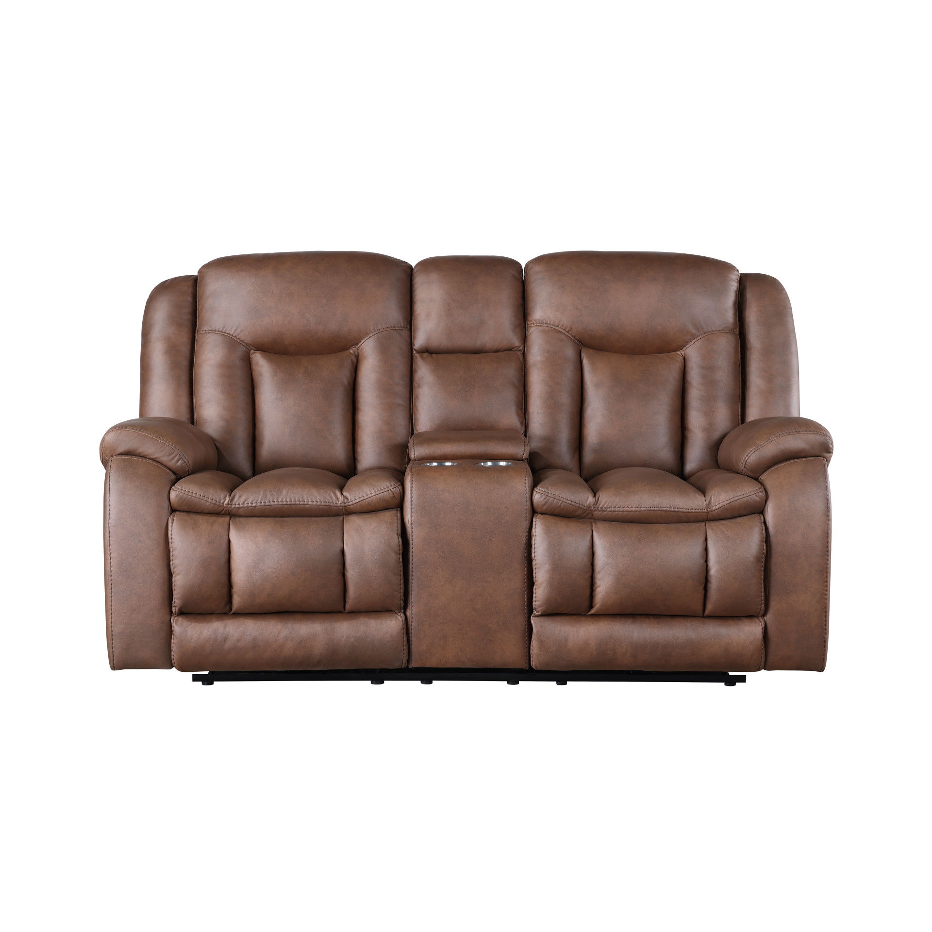 Morello - Console Loveseat With Dual Recliners - Brown