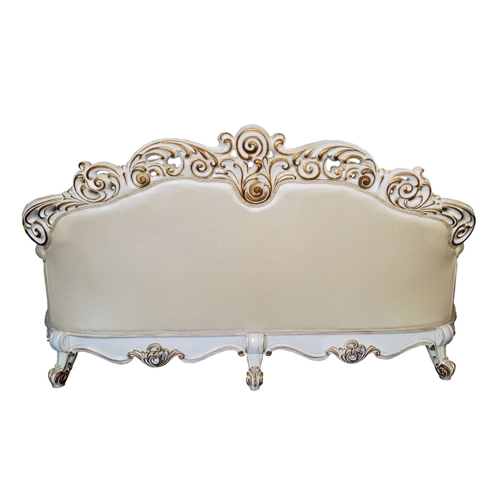 Vendome - Sofa With 5 Pillows - Champagne Synthetic Leather & Antique Pearl, beige, view 3