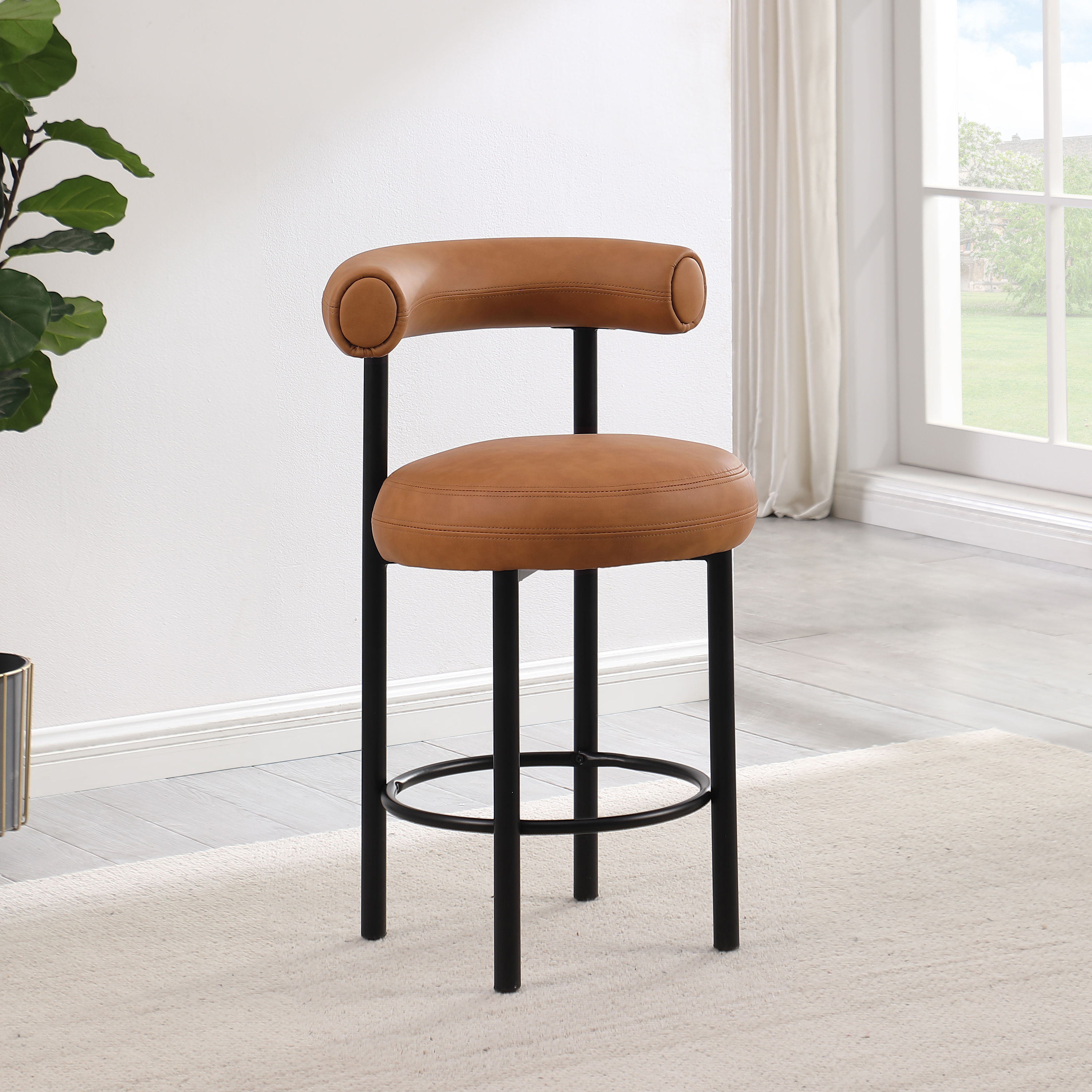 Bordeaux - Counter Stool (Set of 2) - Cognac