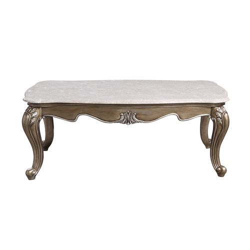 Elozzol - Coffee Table - Marble Top & Antique Bronze, dark gray, view 2