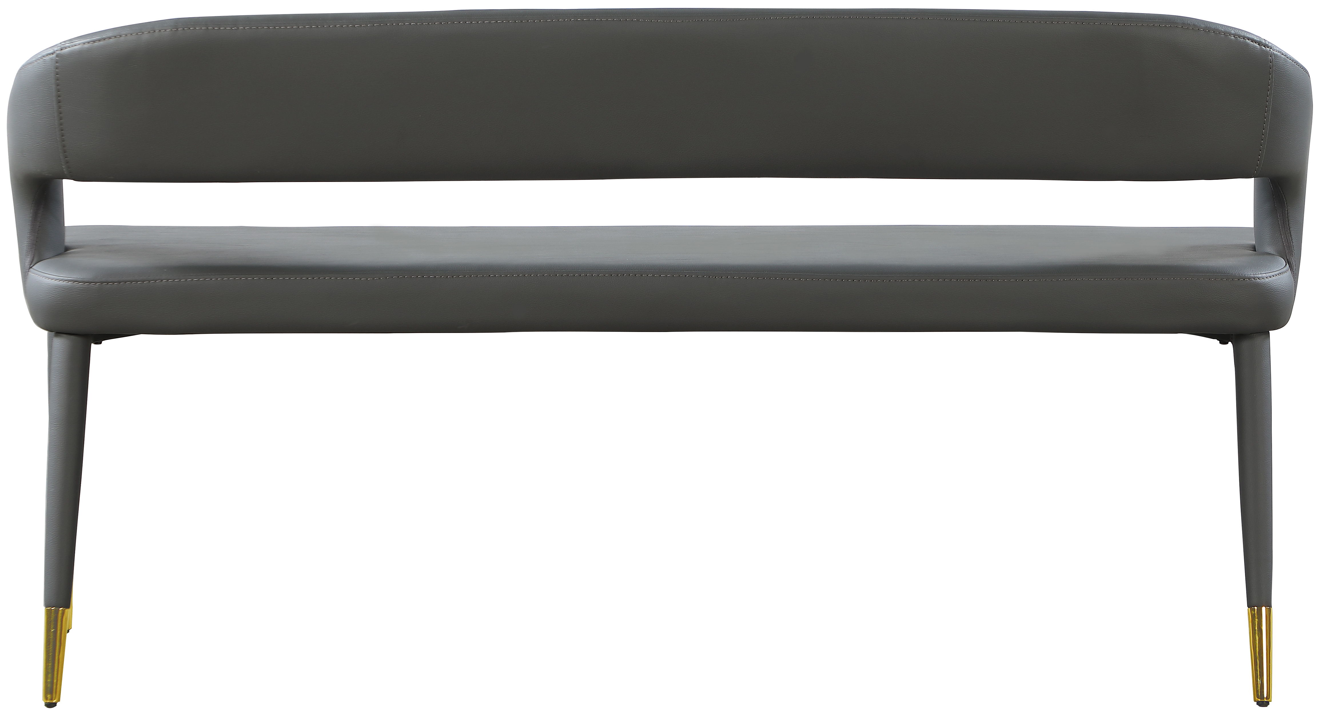 Destiny - Faux Leather Bench - Gray