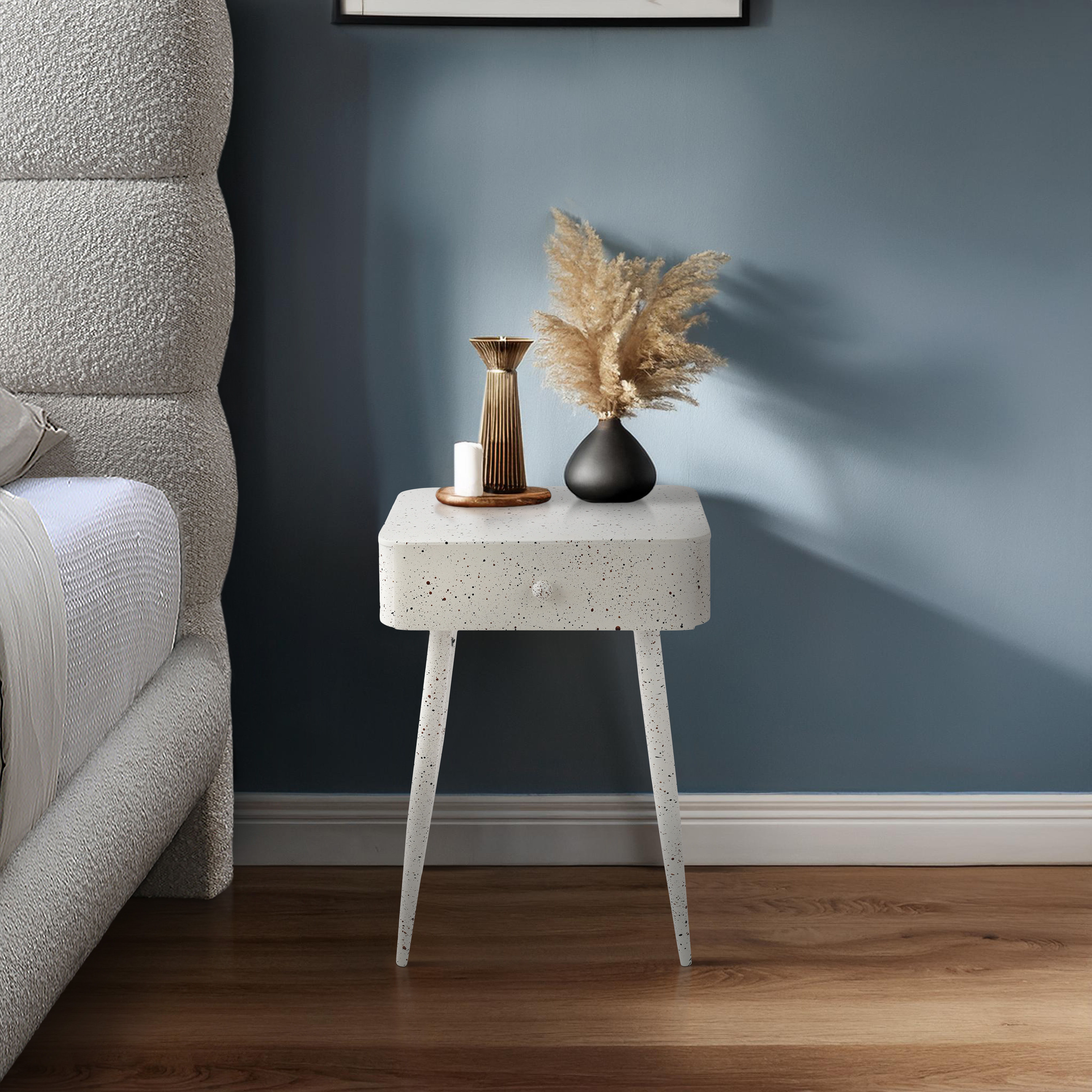 Rylan - Iron Night Stand - White