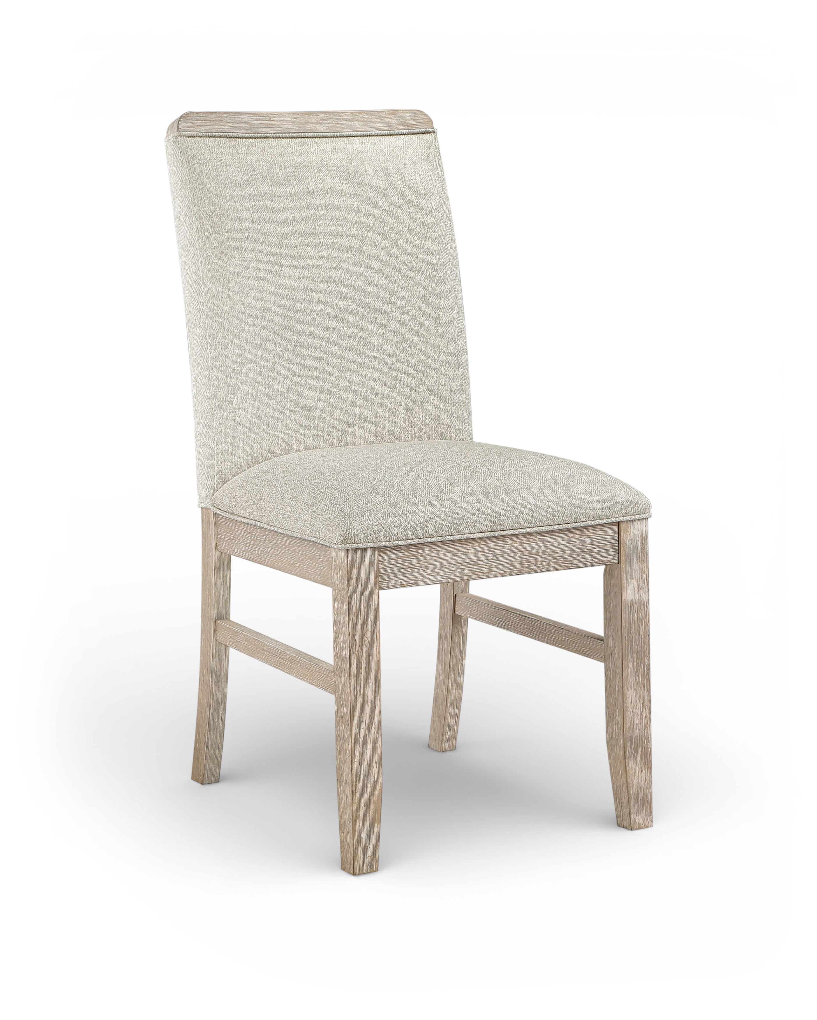 Ananda - Fabric Upholstered Dining Chair (Set of 2) - Beige / Brushed Natural