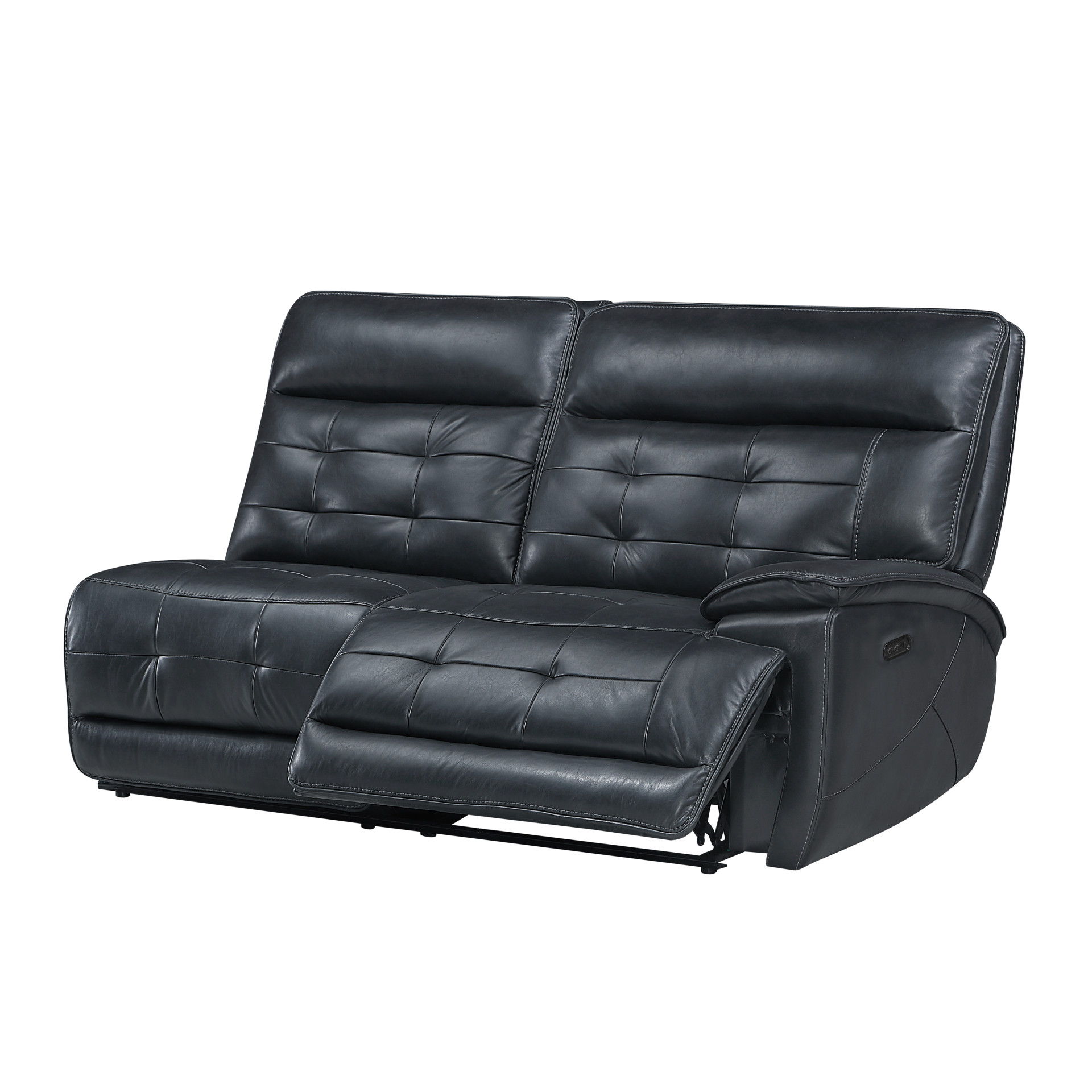 Warner - RAF Loveseat With 1 Power Fabric And Headrest - Black