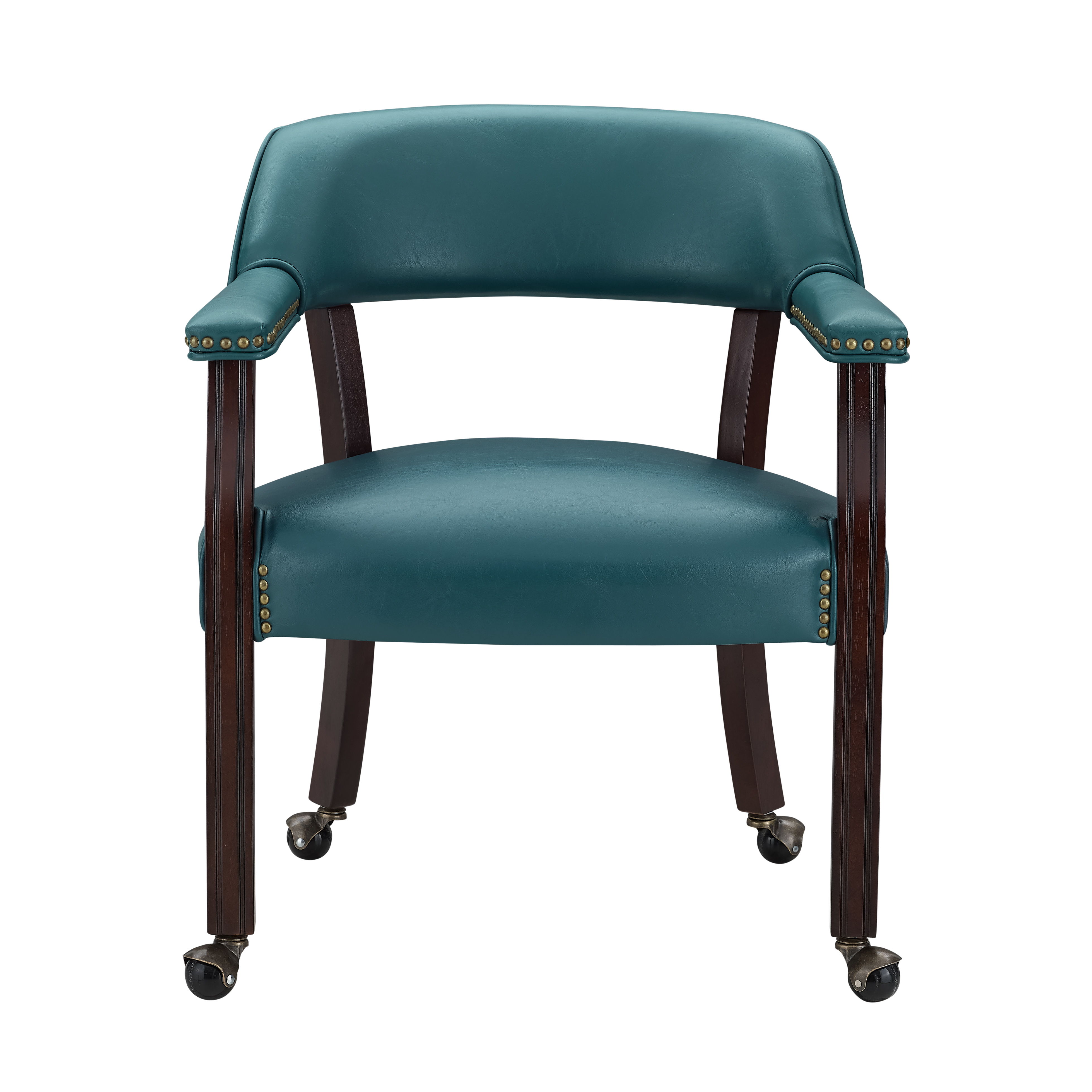 Tournament - Arm Chair With Casters - Teal