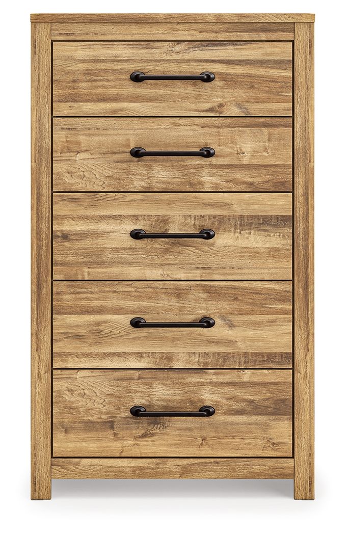 Ashley Furniture Maystonna - Five Drawer Chest - Brown - Image 5