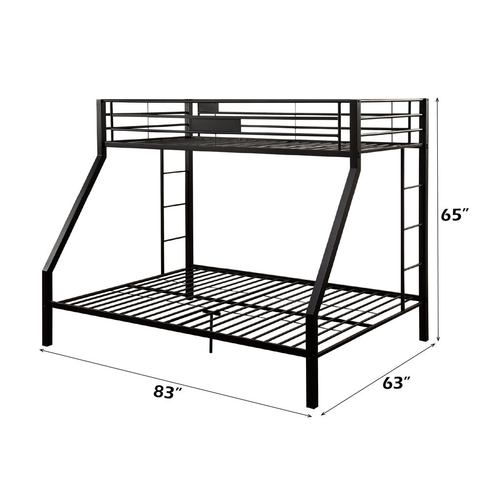 Limbra - Twin Long/Queen Bunk Bed - Sandy Black, black, view 3