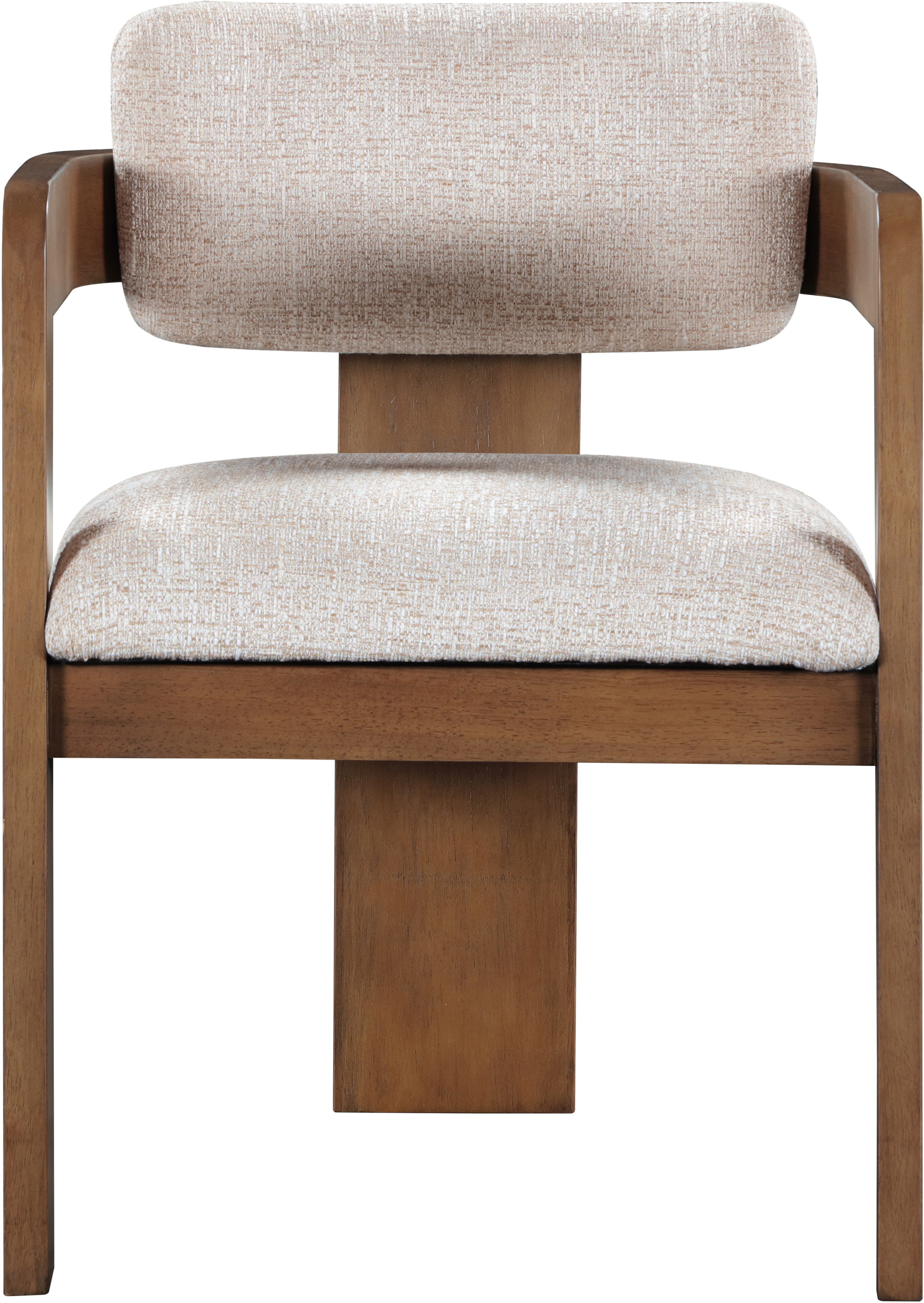 Sacha - Linen Dining Chair With Brown Base (Set of 2) - Beige