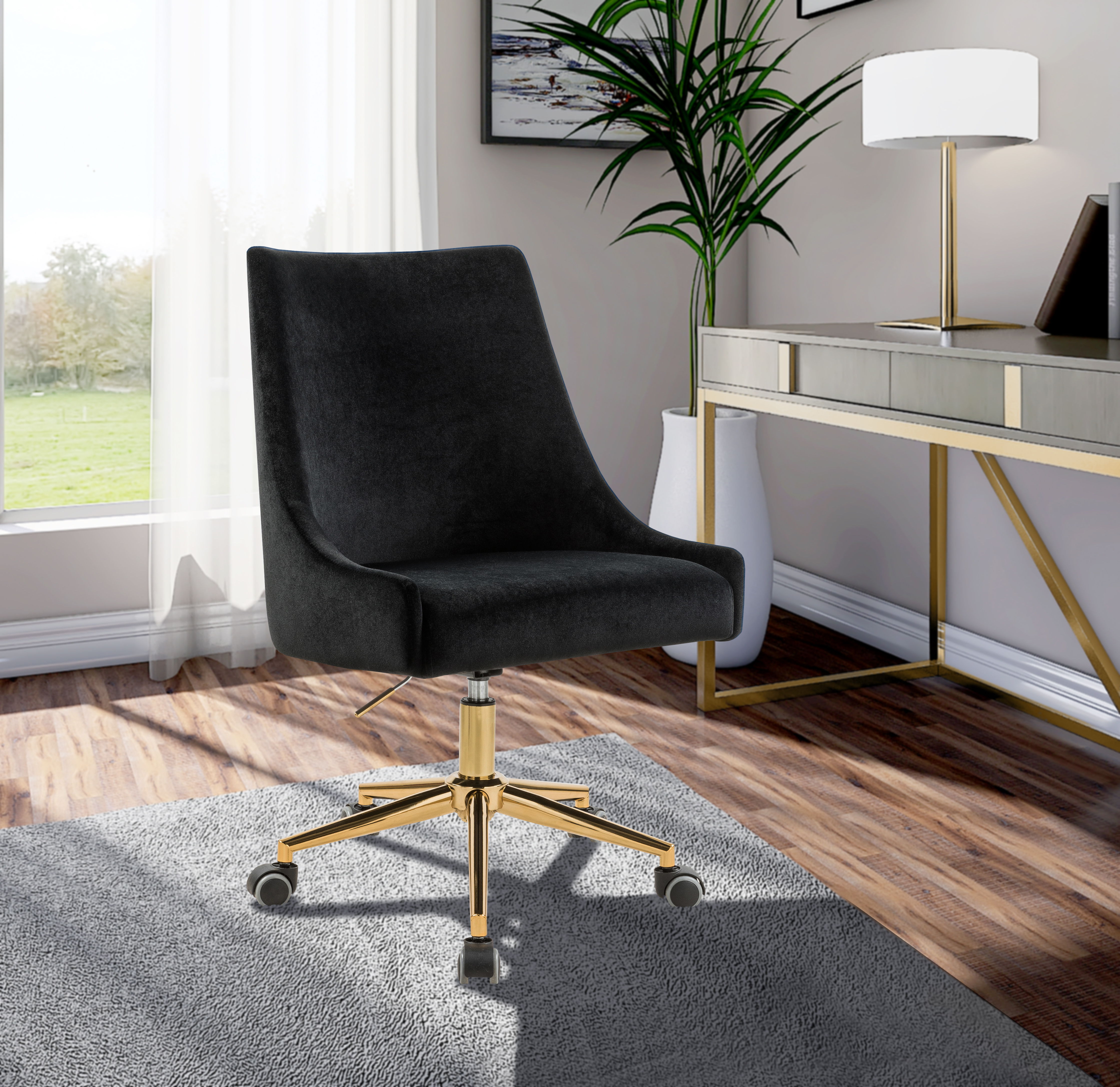 Karina - Fabric Office Chair - Black