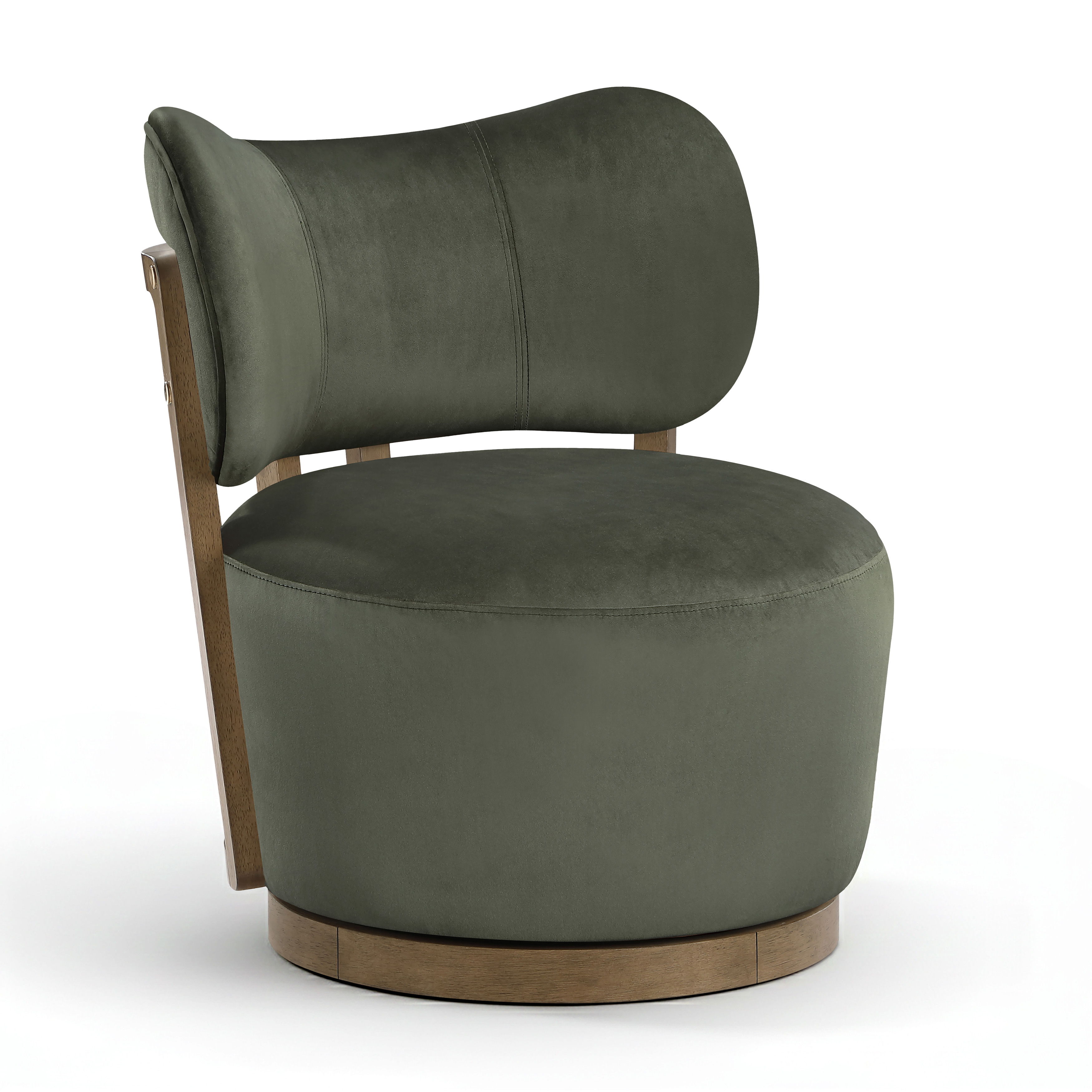 Elara - Velvet Upholstered Swivel Accent Chair - Green