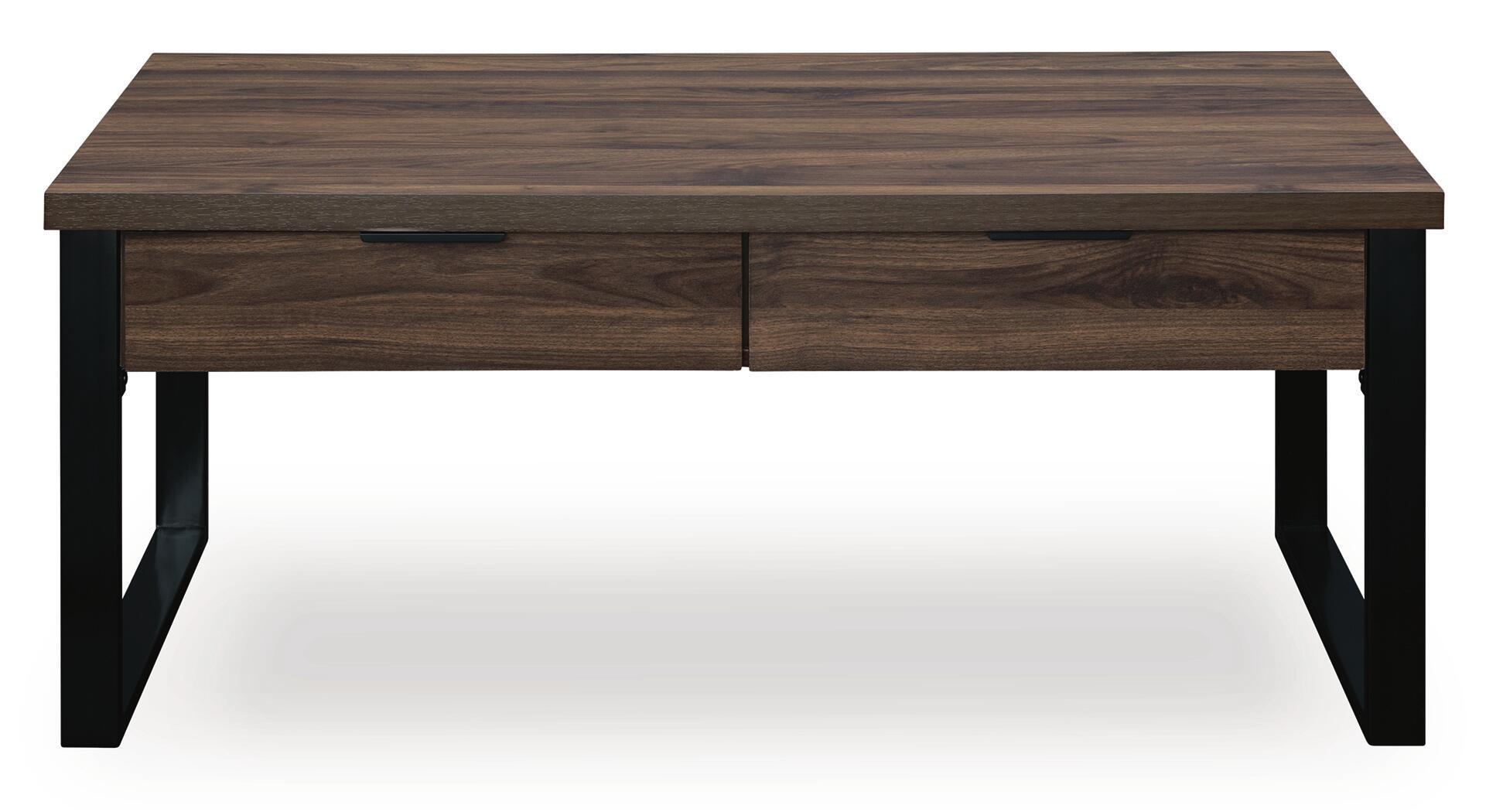 Ashley Furniture Wickman Falls - Rectangular Cocktail Table - Dark Brown - Image 3