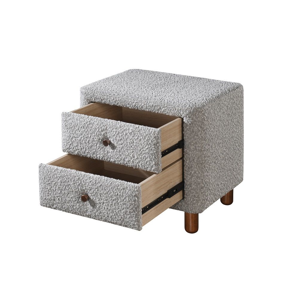 Cleo - Nightstand - Gray Boucle, gray, view 3