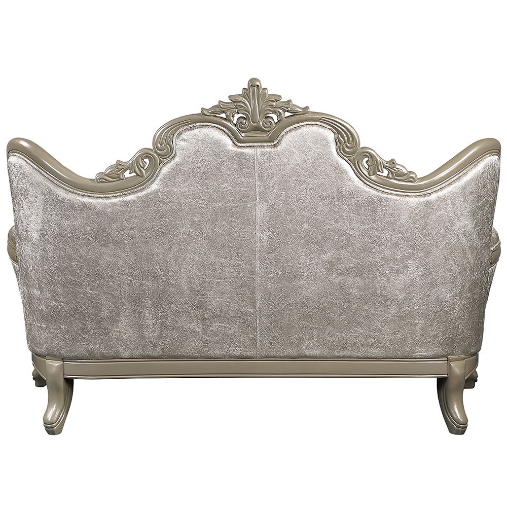 Libertee - Loveseat With 3 Pillows - Beige Fabric & Champagne, silver, view 4
