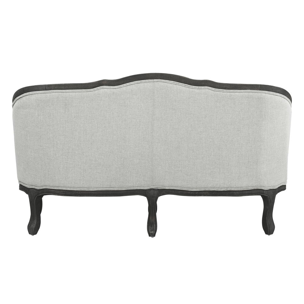 Samael - Loveseat With 2 Pillows - Gray Linen & Dark Brown, light gray, view 2